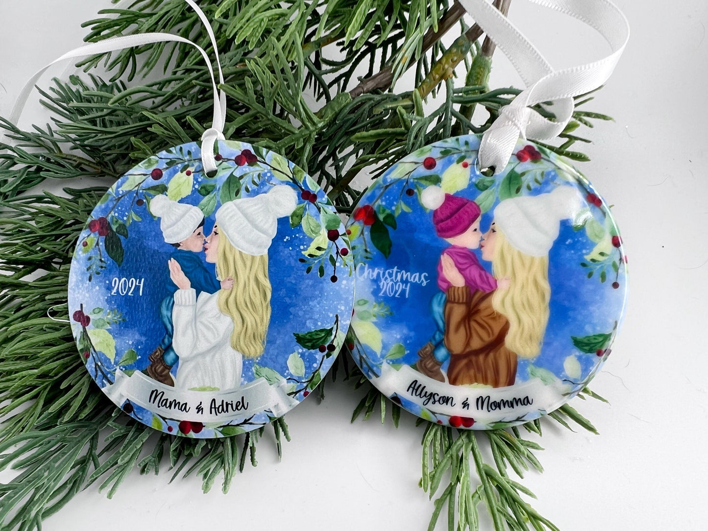 Mother & Son Christmas Ornament – Personalized Gift for Mom and Baby