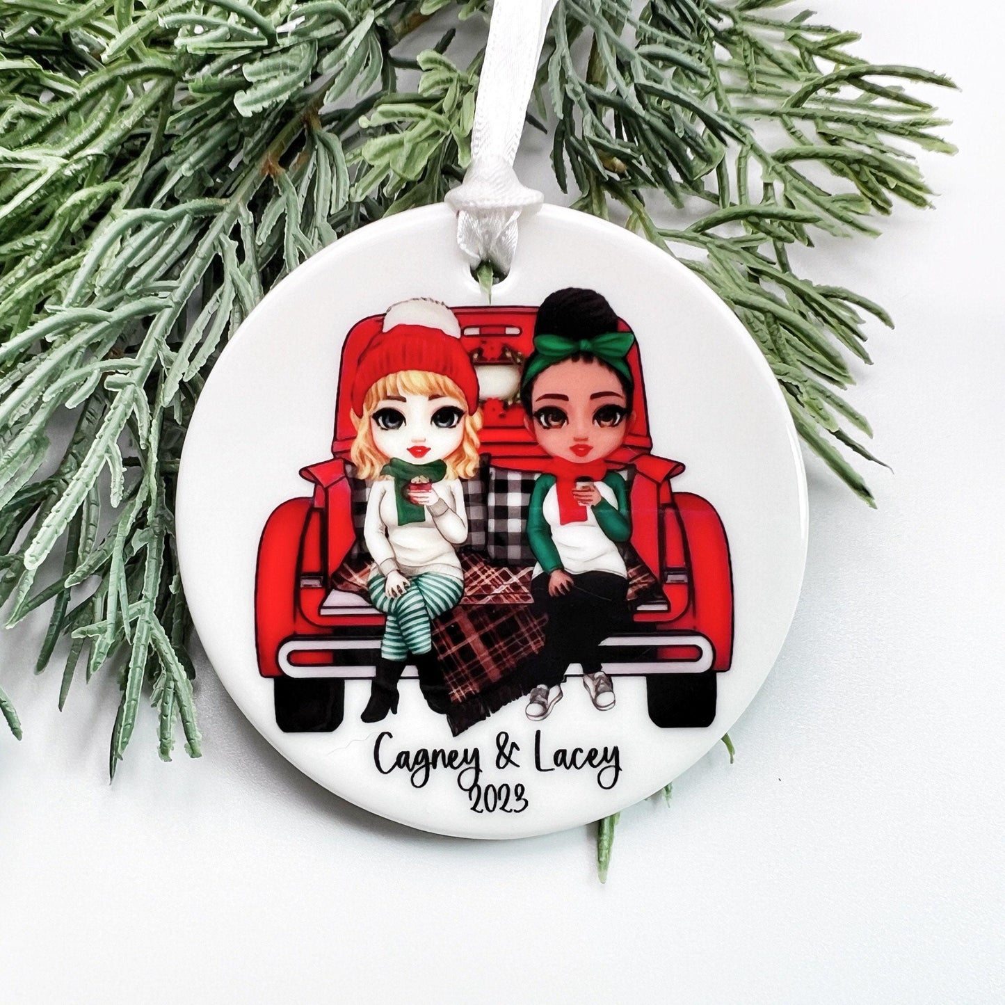 Personalized Best Friend Ornament – Custom Christmas Gift for Bestie or Twin