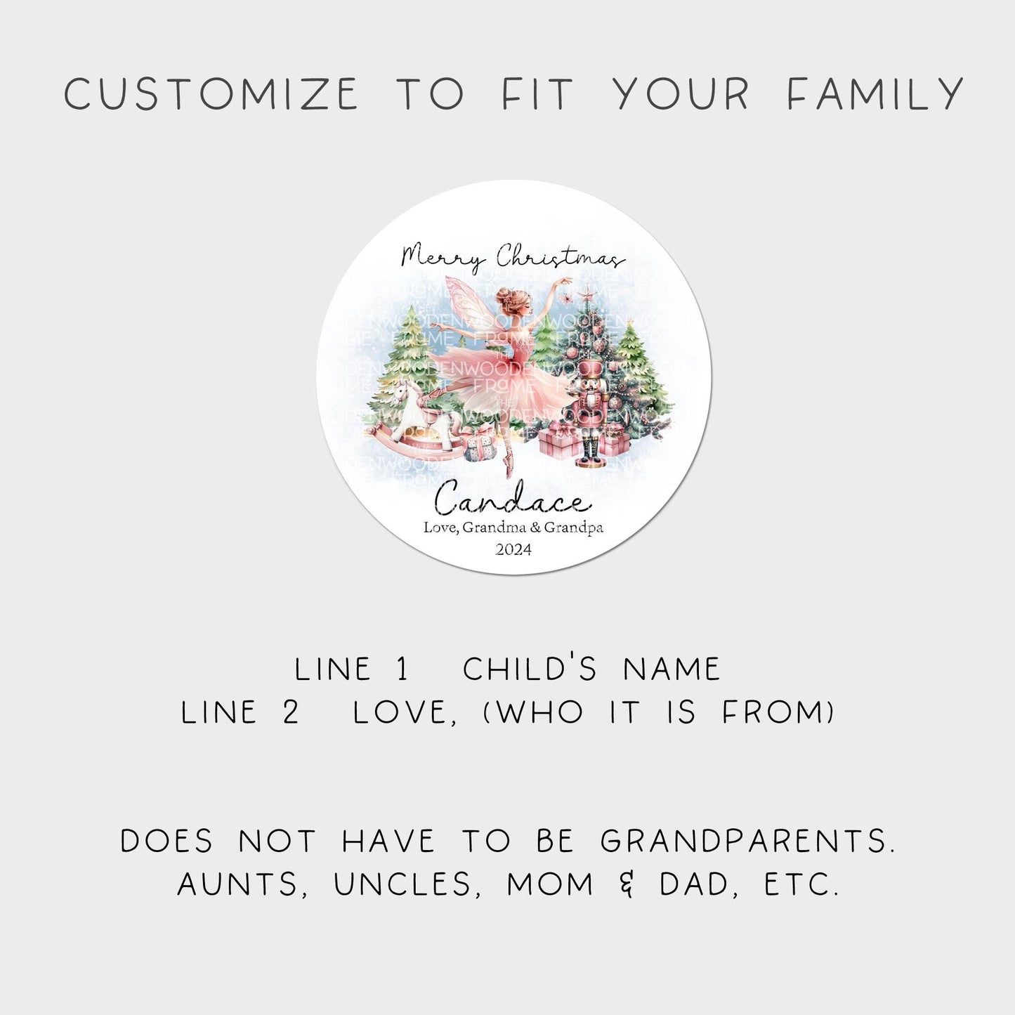 Personalized Ballet Ornament for Granddaughter – Pink Fairy Nutcracker Gift