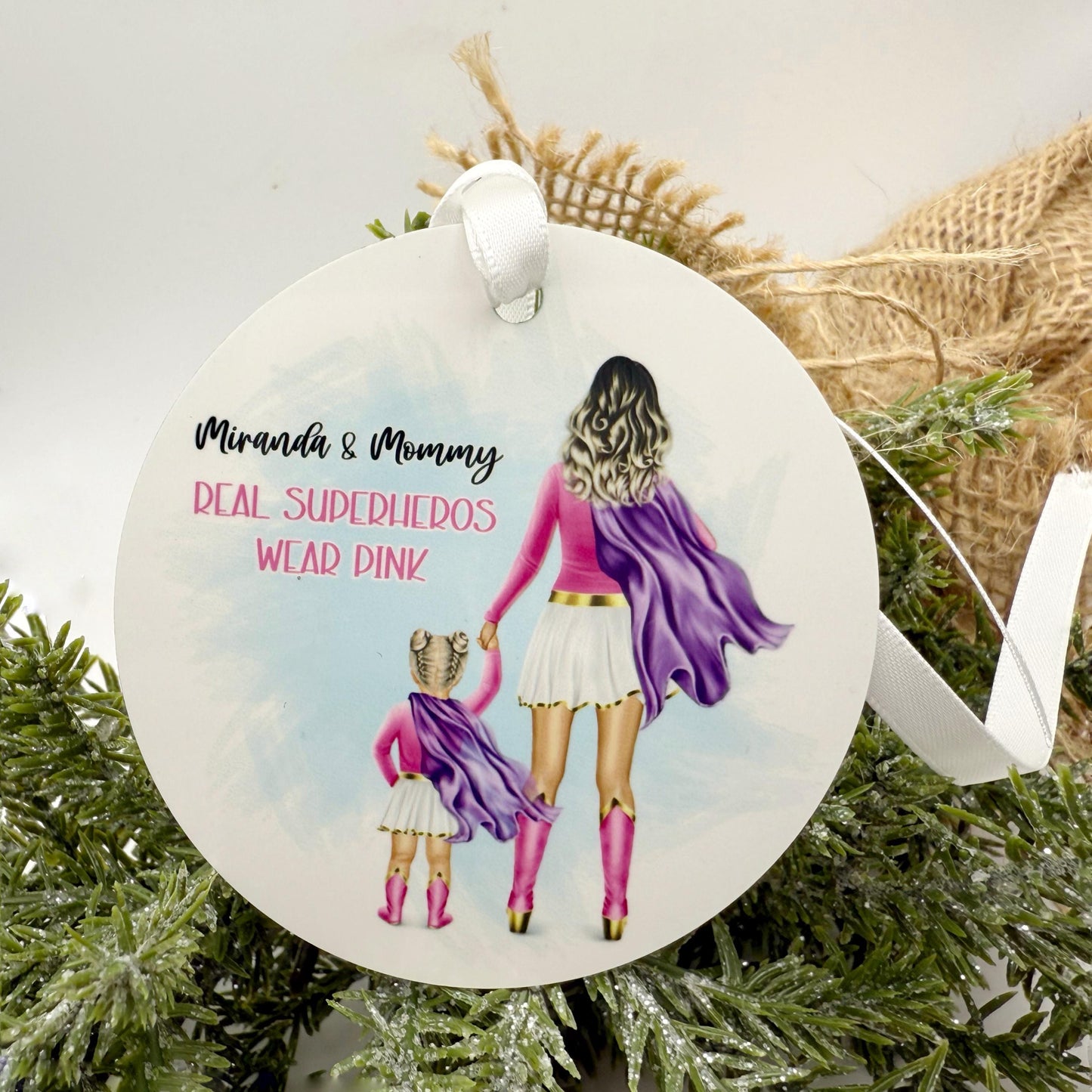 Personalized Super Hero Dad Ornament – Gift for Single Dad of Boys or Girls