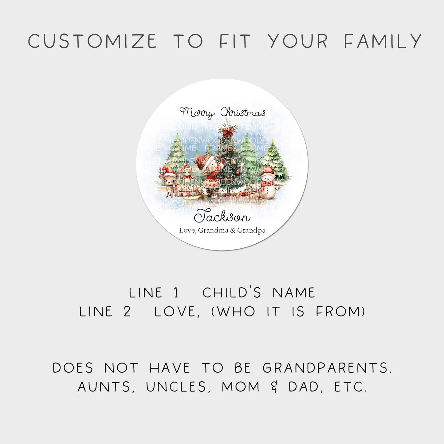 Personalized Grandson Ornament – Woodland Creatures Christmas Gift from Grandparents