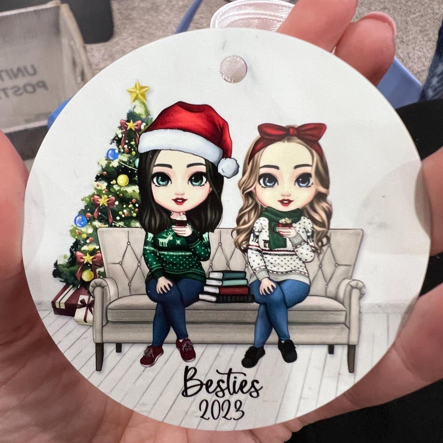 Personalized Best Friend Ornament – Custom Christmas Gift for Bestie or Twin