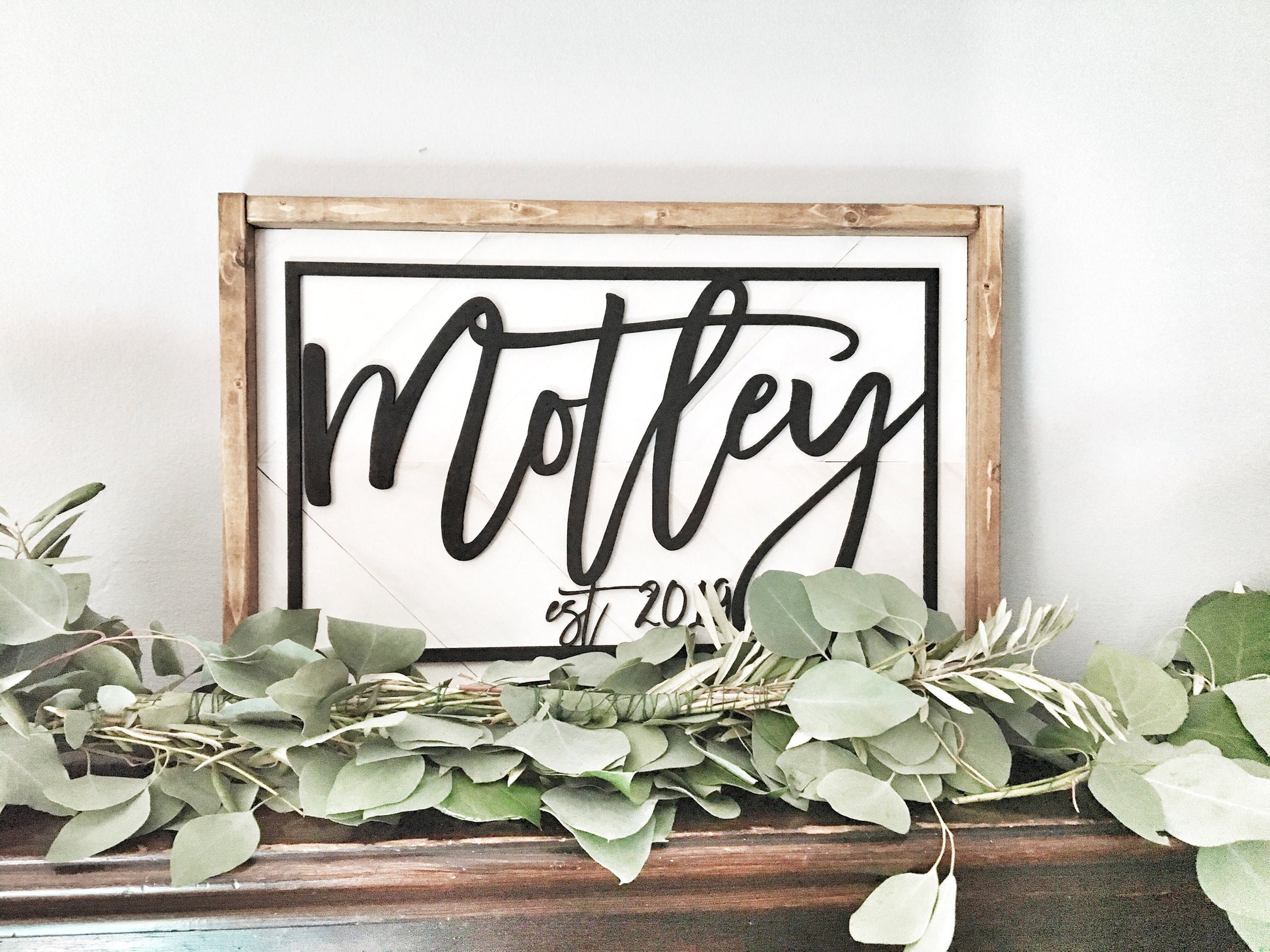 Modern Last Name Sign