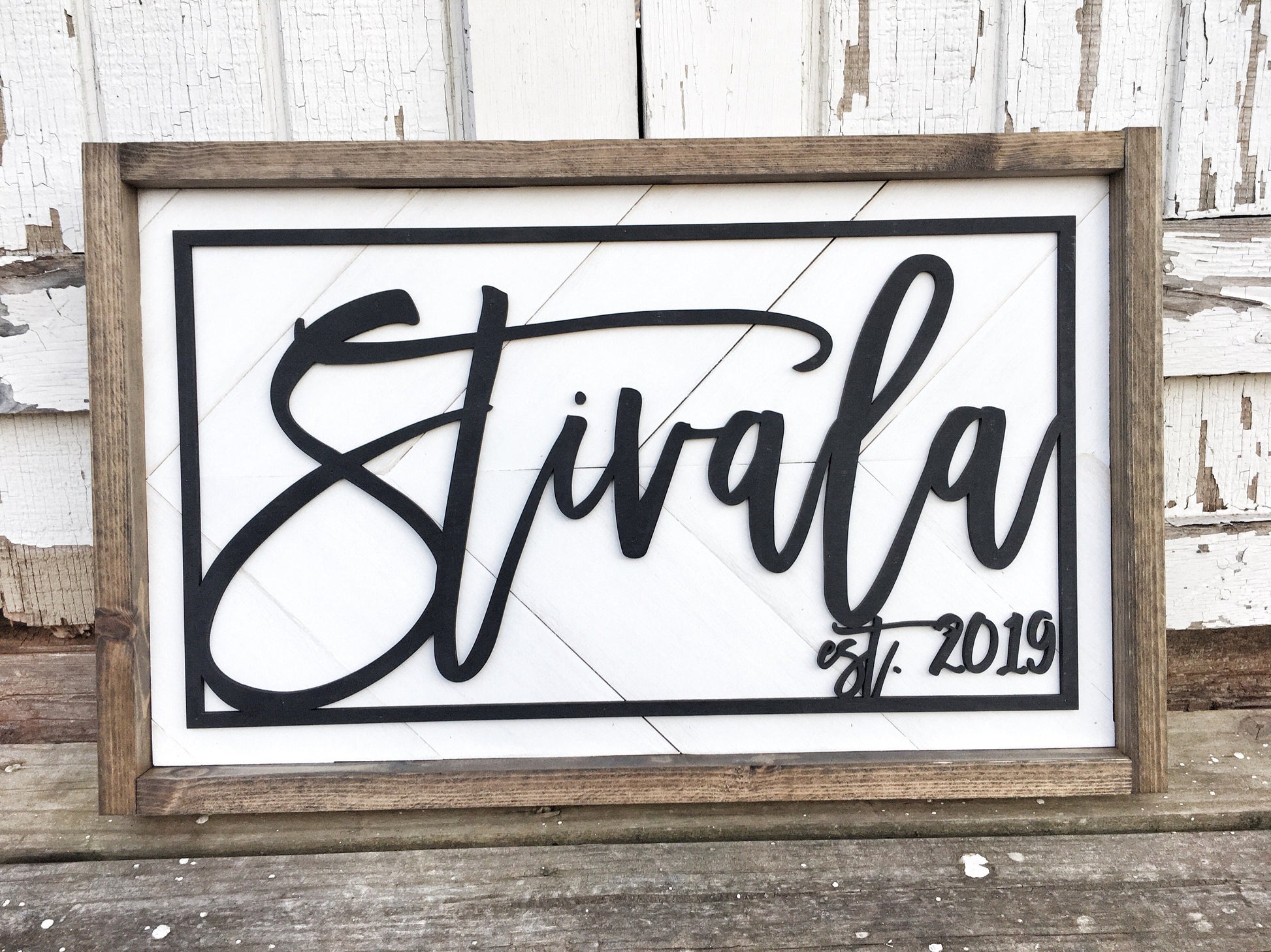 Modern Last Name Sign