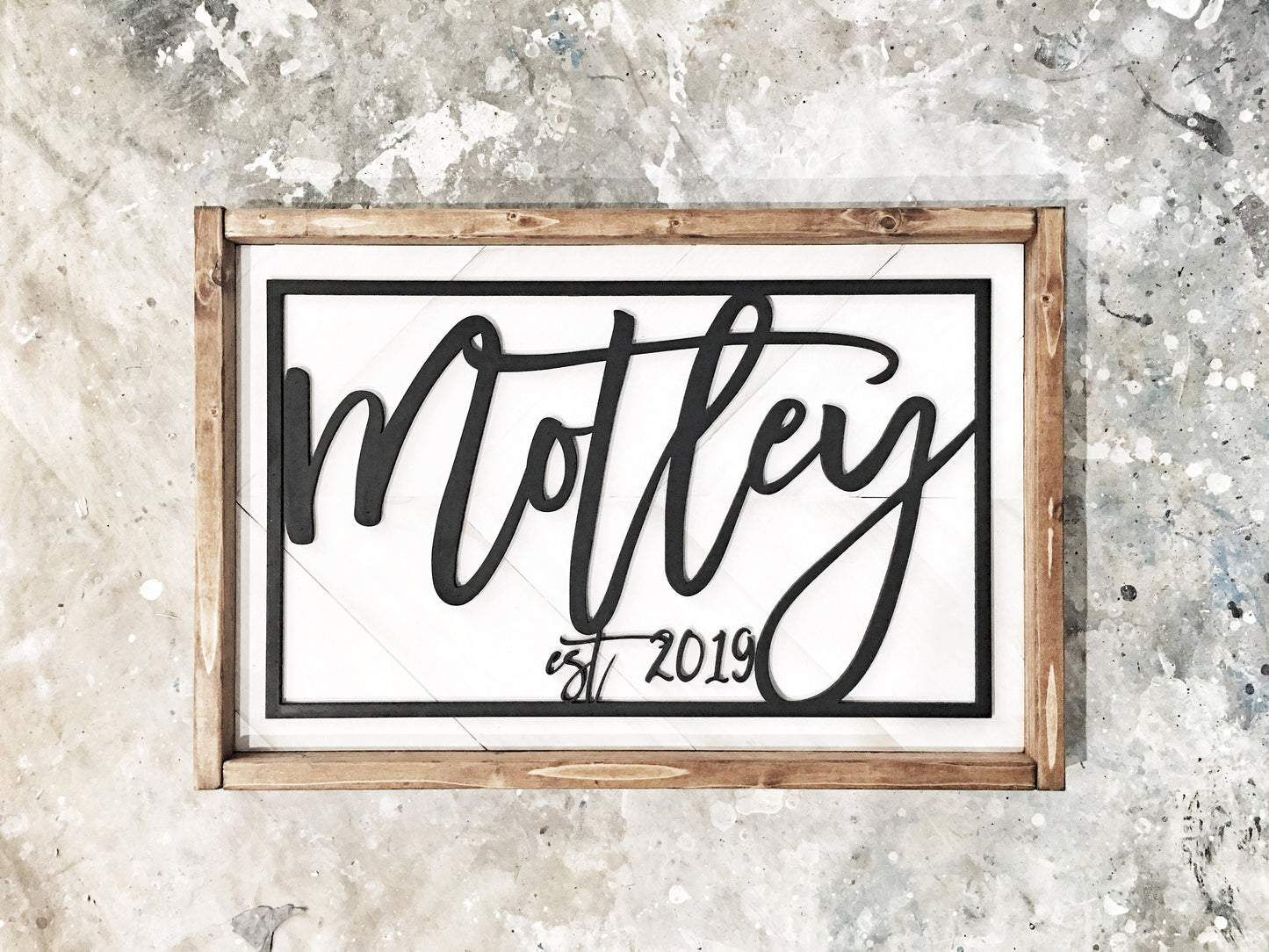 Modern Last Name Sign