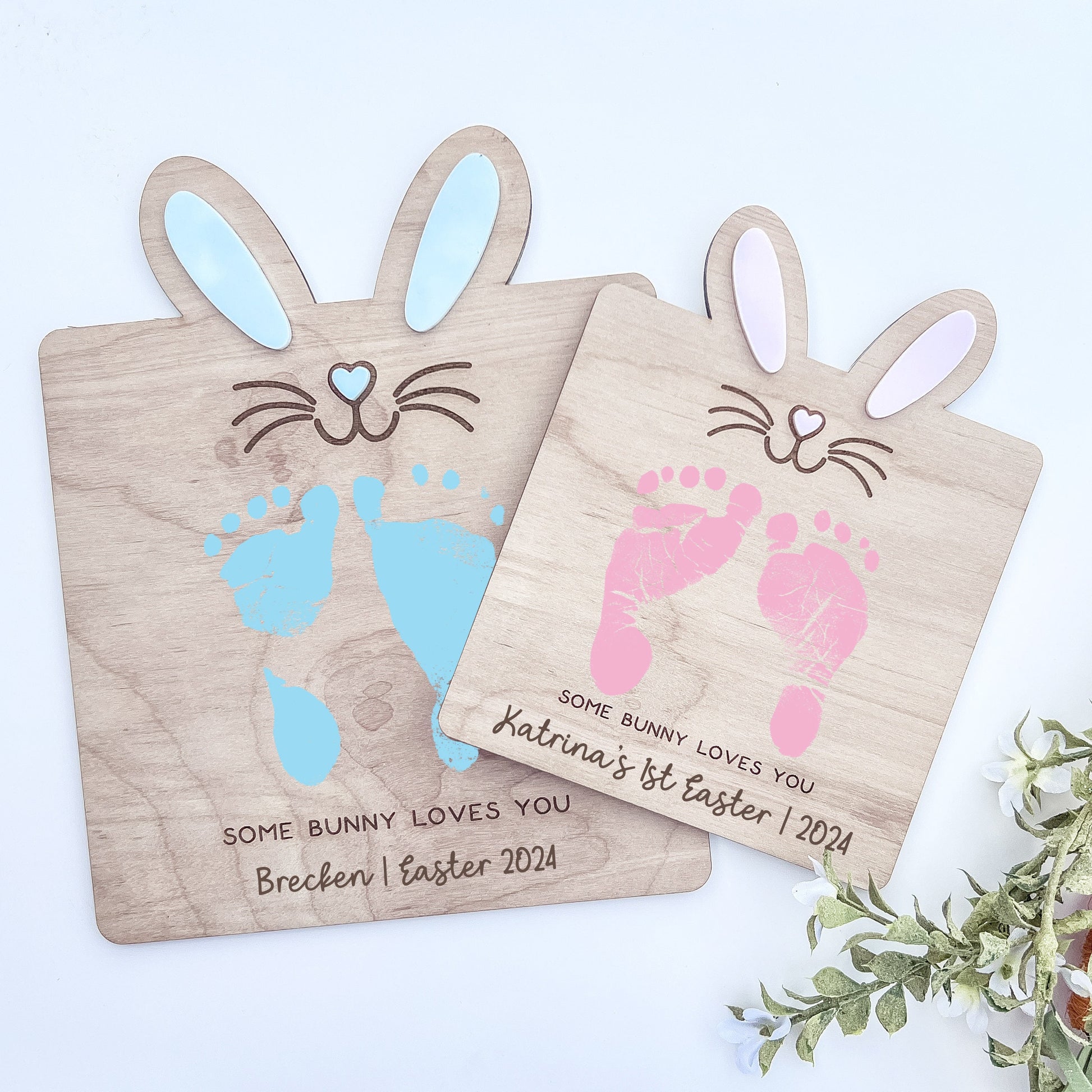Bunny Footprint, My First Easter Sign, DIY Baby Feet Craft, Somebunny Love You, Foot Print Sign, Gift for Grandma, Easter Craft for Kids