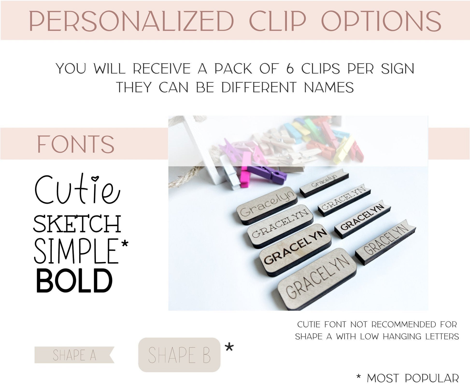 Look What We Made Sign with Personalized Clips for Children's Artwork, 3D Laser Cut Design