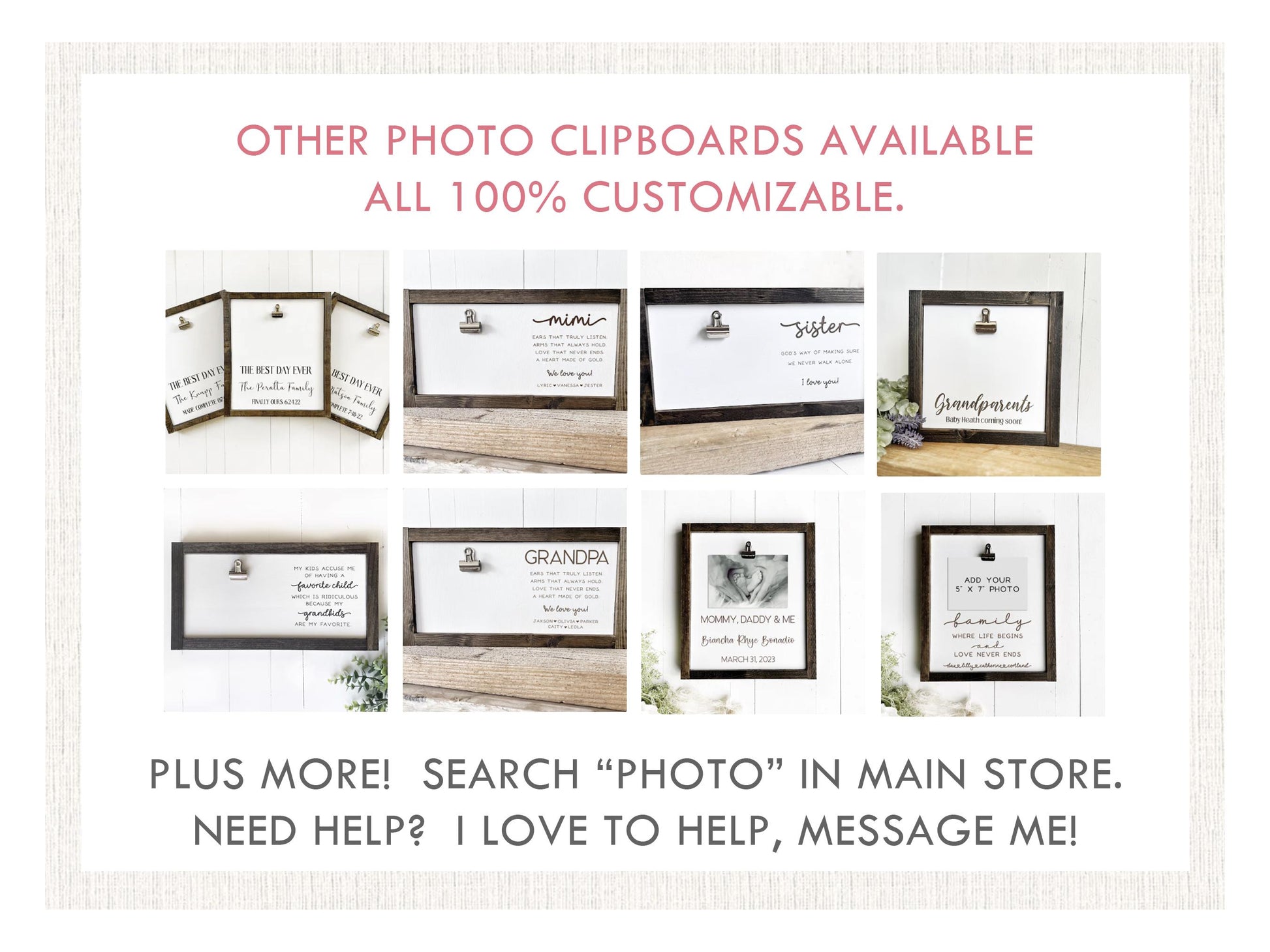 Every Heart Needs A Home - Adoption Day Photo Frame Clipboard with Dates and Names