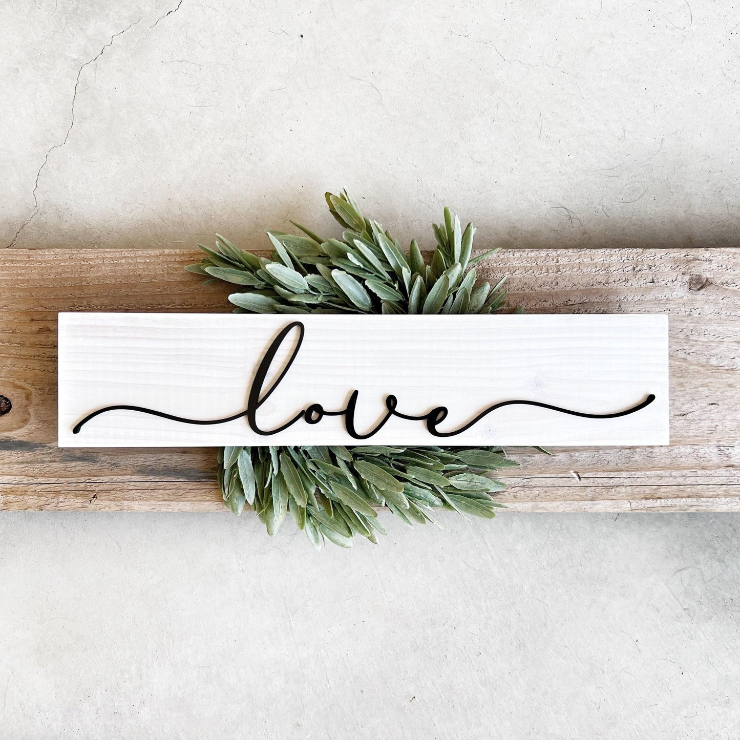 Love Wood Sign with Raised Lettering, Gift for Family