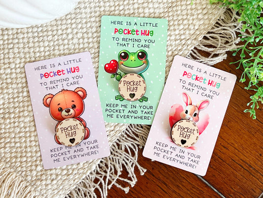 Pocket Hug Keepsake, Send a Hug, School Valentines for Class