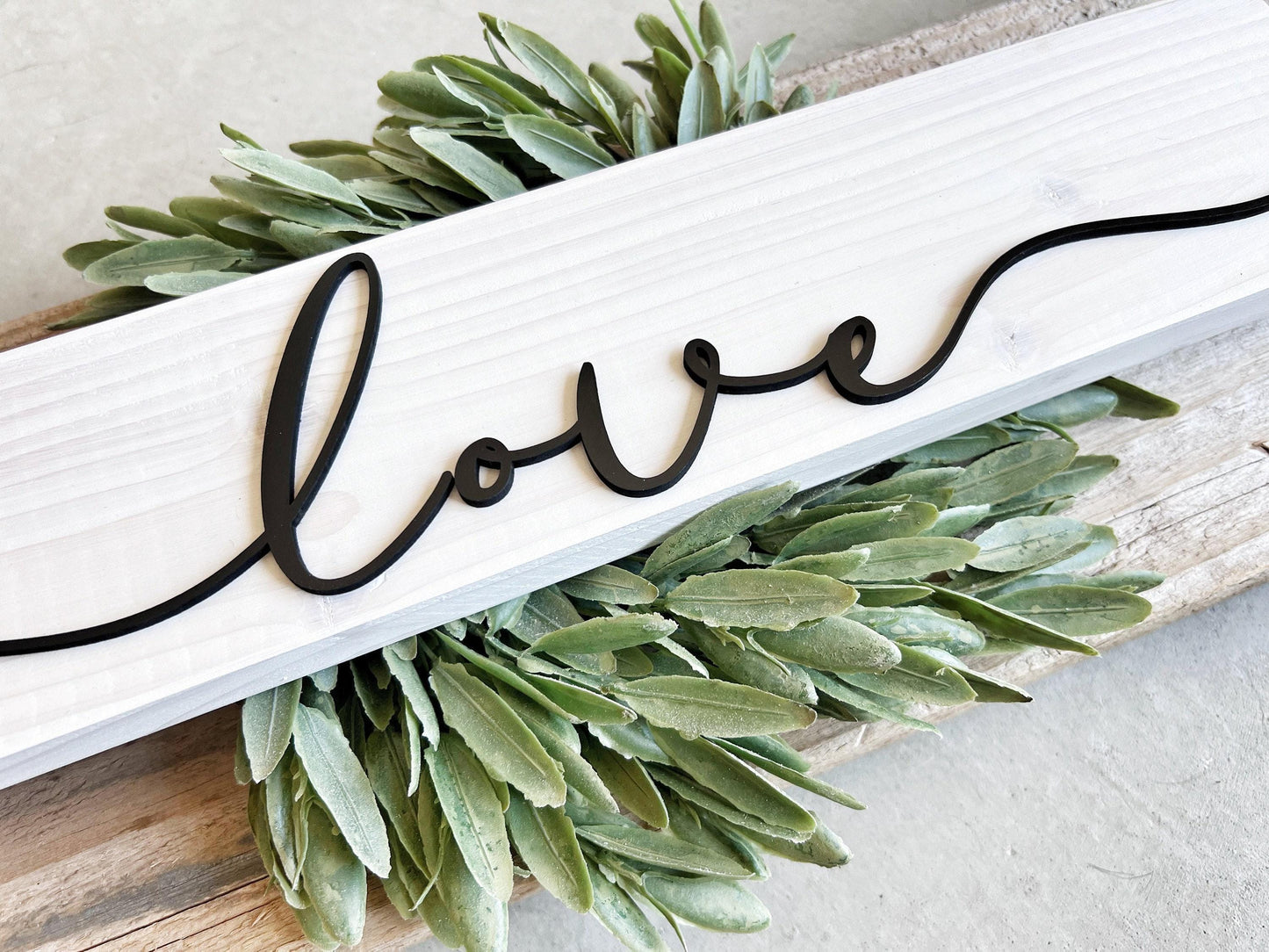 Love Wood Sign with Raised Lettering, Gift for Family