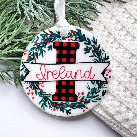 Initial Ornament with Gift Box