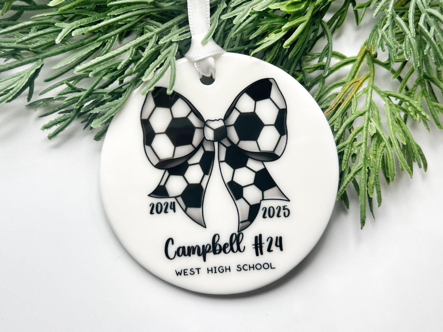 Basketball Bow Ornament – Personalized Sports Gift for Soccer, Softball, Volleyball, Football & Baseball Fans