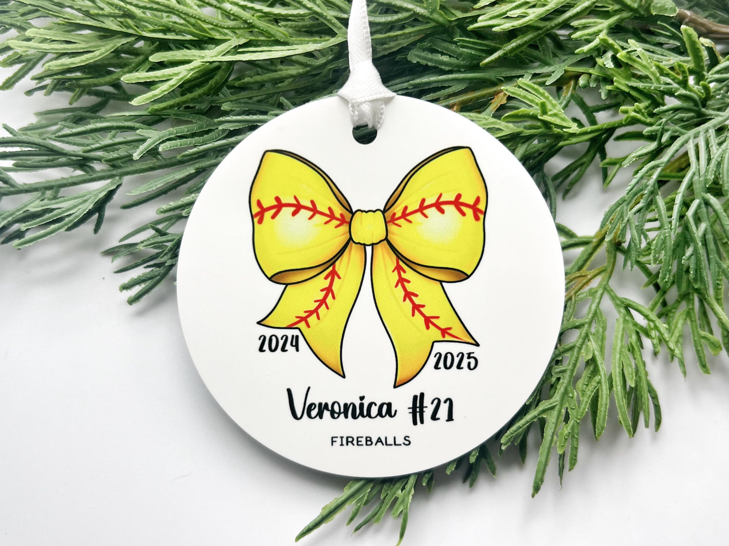 Volleyball Ornament for Teen Girls, Coquette Bow Sports Ornament