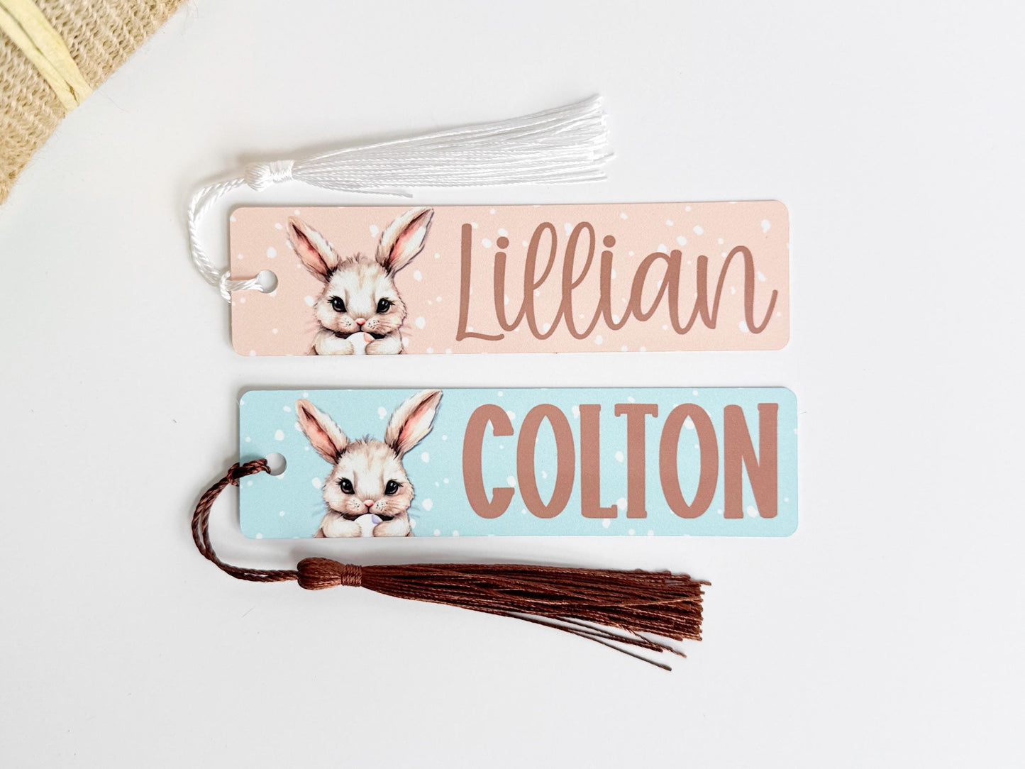 Bunny Bookmark for Kids Easter Basket, Personalized with Name