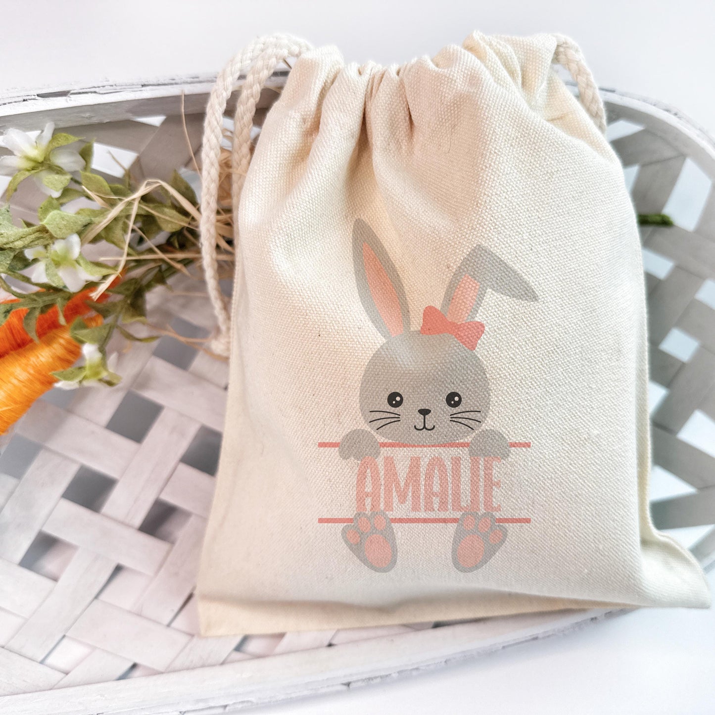 Personalized Easter Treat Bags - Kids Gift, Bunny Gift Bags, Basket Stuffers