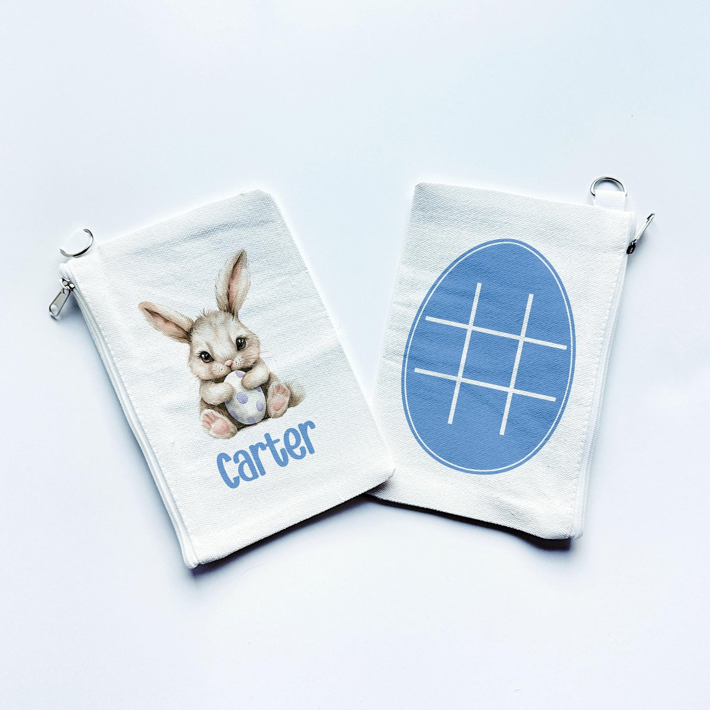 Easter Tic Tac Toe Bag Personalized with Name, Easter Basket Stuffer Game for Girls and Boys