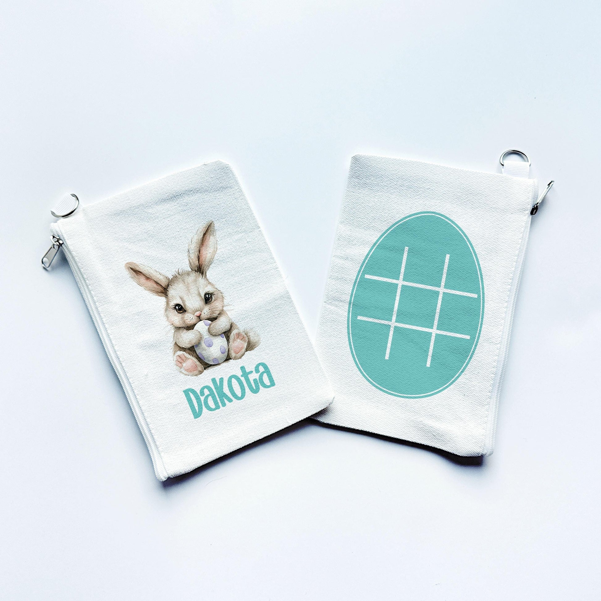 Easter Tic Tac Toe Bag Personalized with Name, Easter Basket Stuffer Game for Girls and Boys