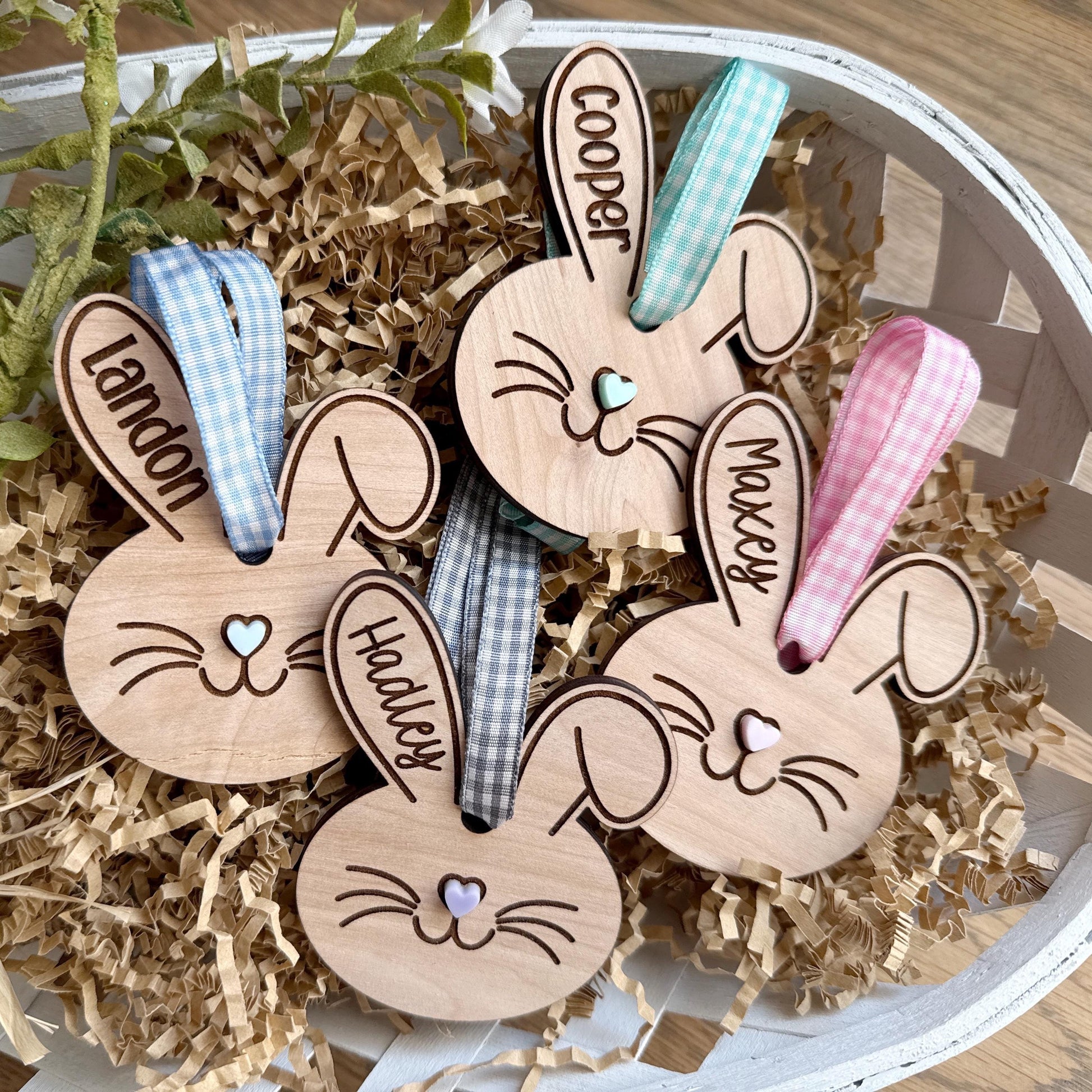 Easter Basket Name Tag, Bunny Name Tag, Minimalist Name Tag, Wooden Bunny Name Tag, Easter Tags, Kids Wood Name Tag,Custom Engraved Wood Tag