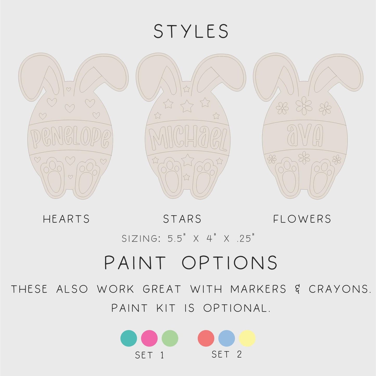 Custom Easter Egg Paint Kit for Kids - Easter Craft Basket Stuffer