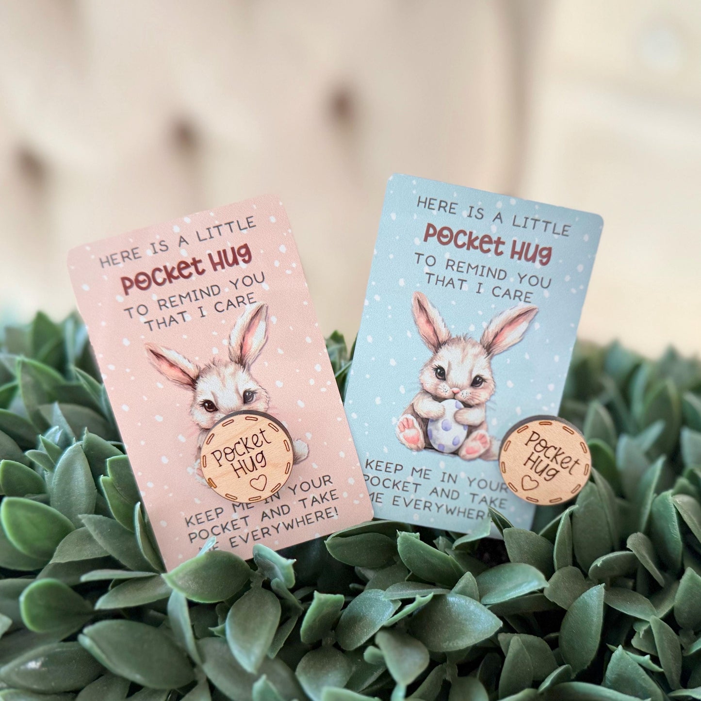 Easter Basket Stuffers for Kids, Bunny Pocket Hug for Grandkids, Keepsake for Girls and Boys