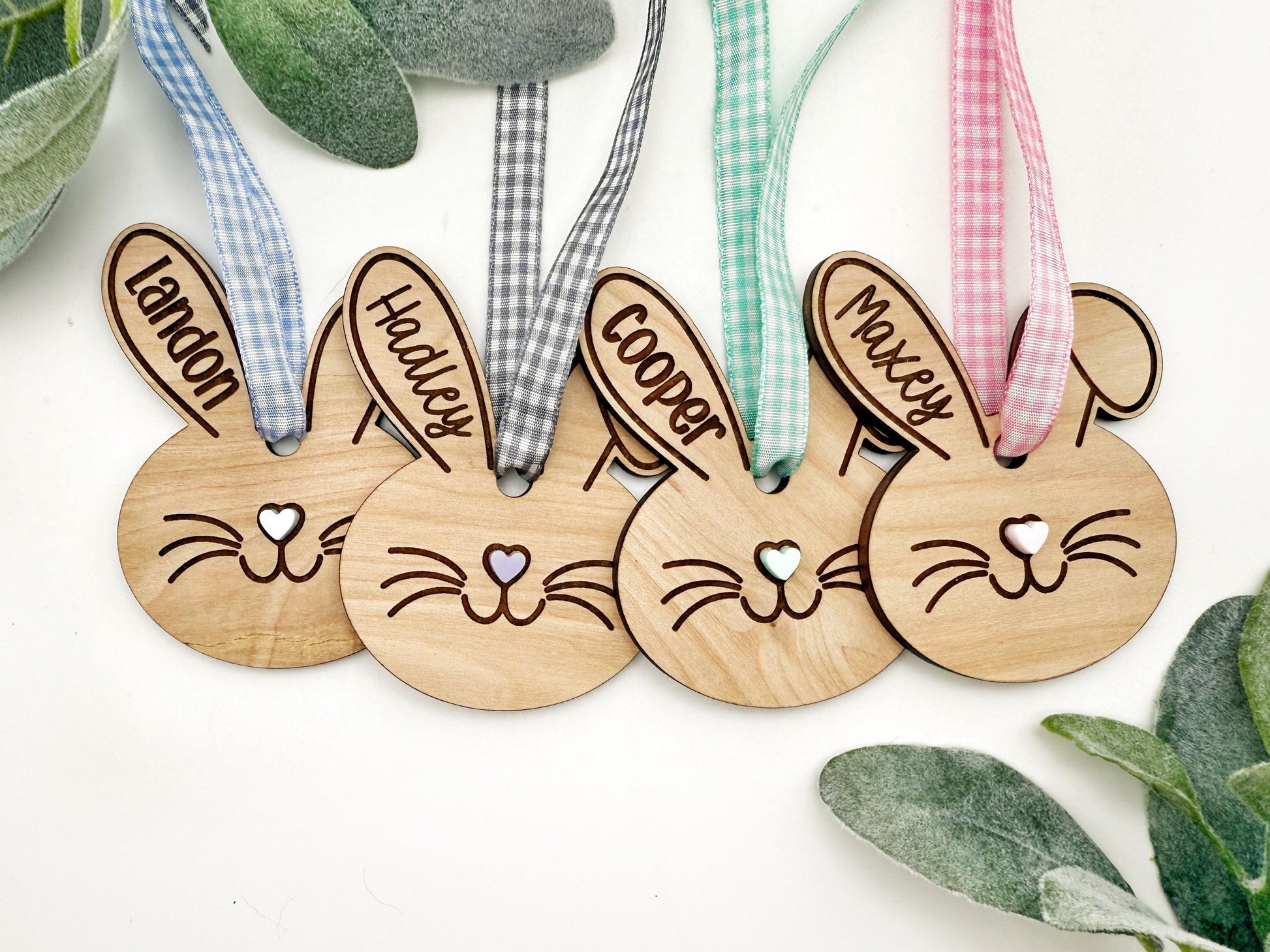 Easter Basket Name Tag, Bunny Name Tag, Minimalist Name Tag, Wooden Bunny Name Tag, Easter Tags, Kids Wood Name Tag,Custom Engraved Wood Tag