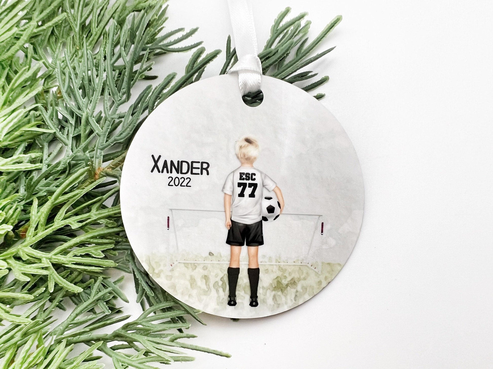 Personalized Soccer Ornament for Boys