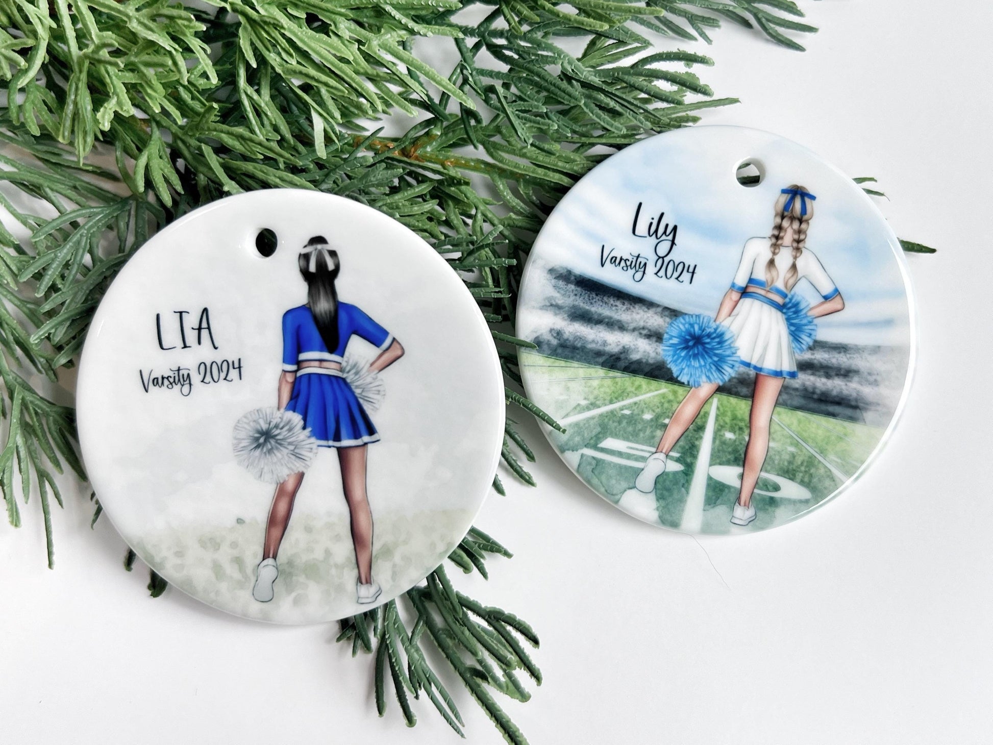 Teen Cheerleader Ornament, Personalized Cheerleader Ornament for Tween Girls, Team Colors