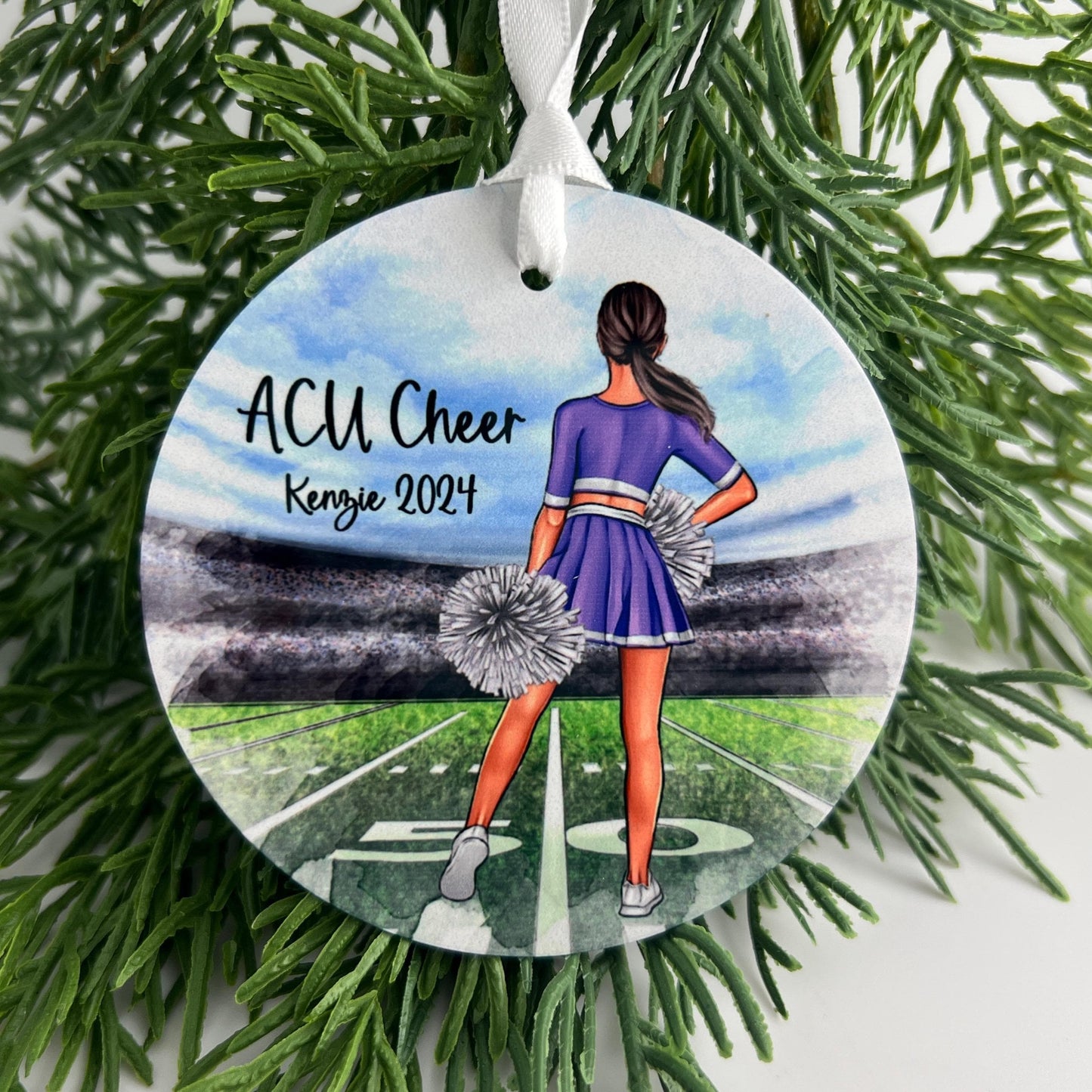 Teen Cheerleader Ornament, Personalized Cheerleader Ornament for Tween Girls, Team Colors