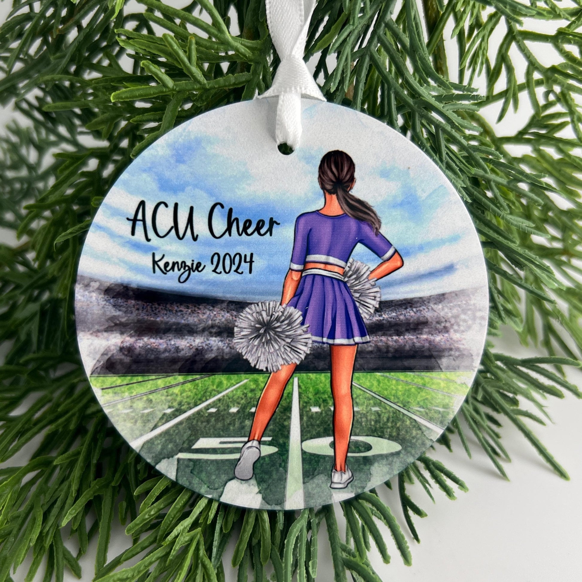 Teen Cheerleader Ornament, Personalized Cheerleader Ornament for Tween Girls, Team Colors