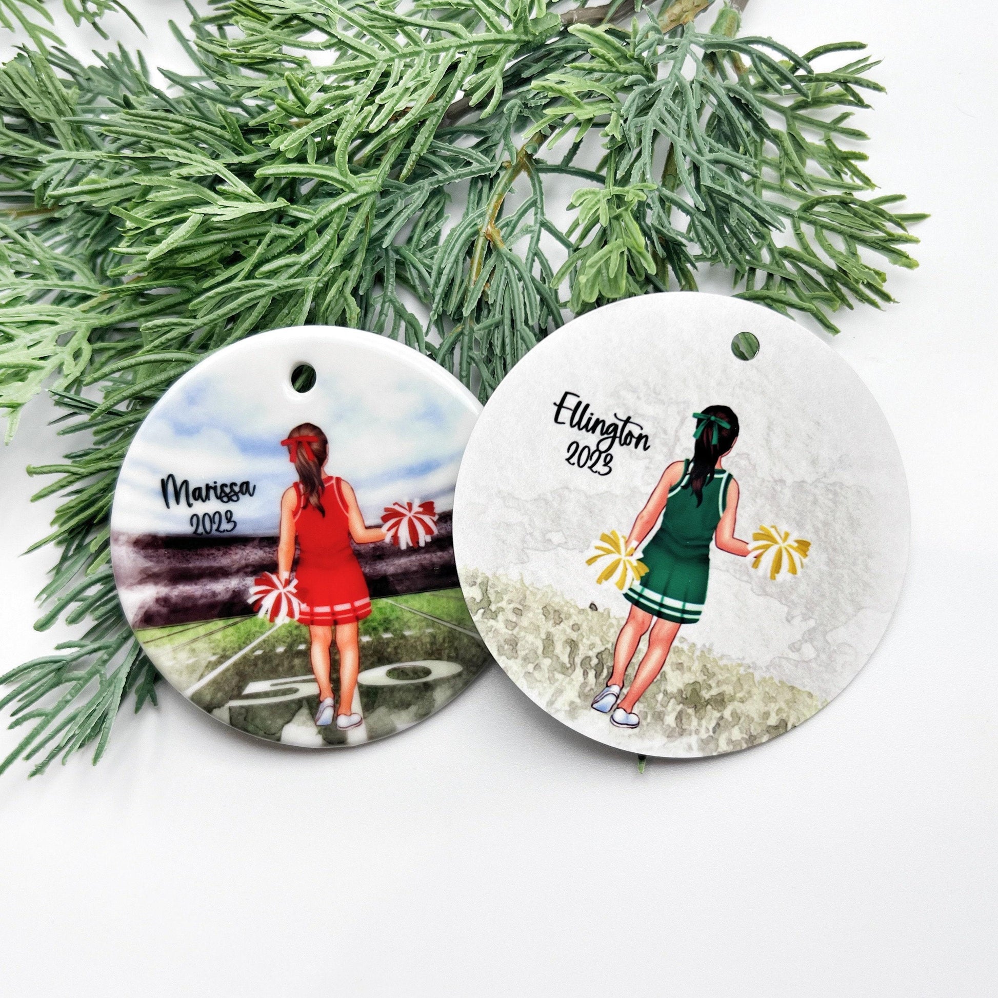Cheerleader Ornament, Personalized Cheerleader Ornament for Girls, Team Colors