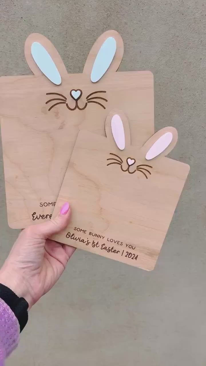 Bunny Footprint, My First Easter Sign, DIY Baby Feet Craft, Somebunny Love You, Foot Print Sign, Gift for Grandma, Easter Craft for Kids