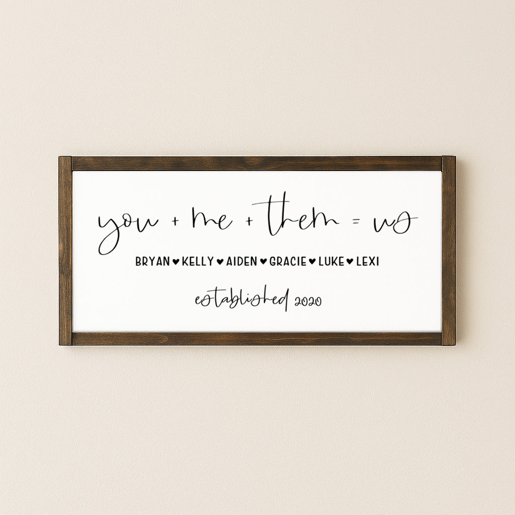 You Plus Me Plus Them Sign