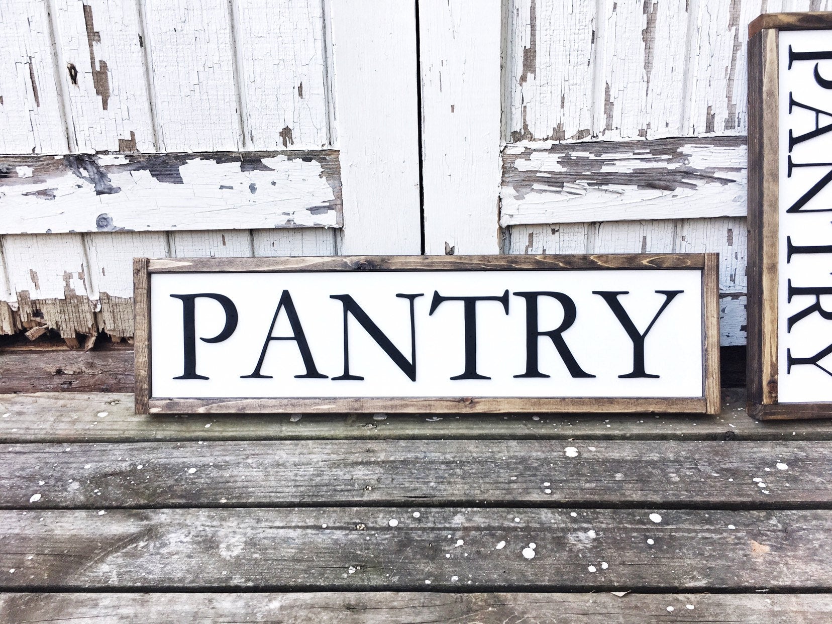 Laundry Sign, Rustic Farmhouse Decor, 3D Raised Laser Letter, Simple Lettered Word Sign, Wash Dry Fold, Framed Wood Sign