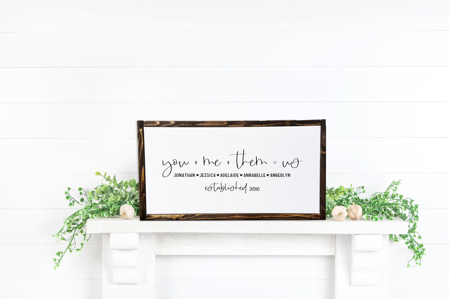 This Is Us, You Plus Me Name Sign for Blended Families, Adoptions and Weddings with Established Date, You + Me + Them = Us, Digital Download