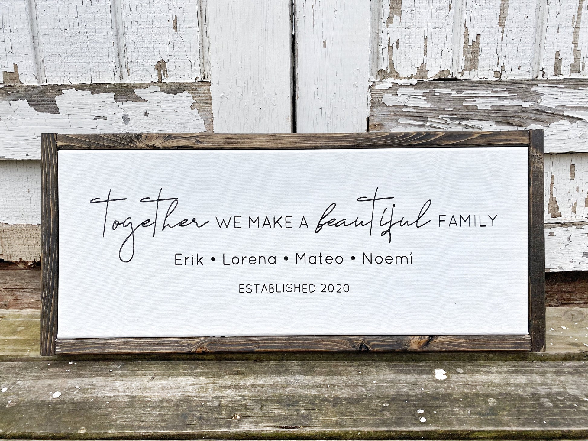 Blended Family Sign, Together We Make a Beautiful Family, Personalized This Is Us, Name Sign for Blended Families, Adoptions and Weddings