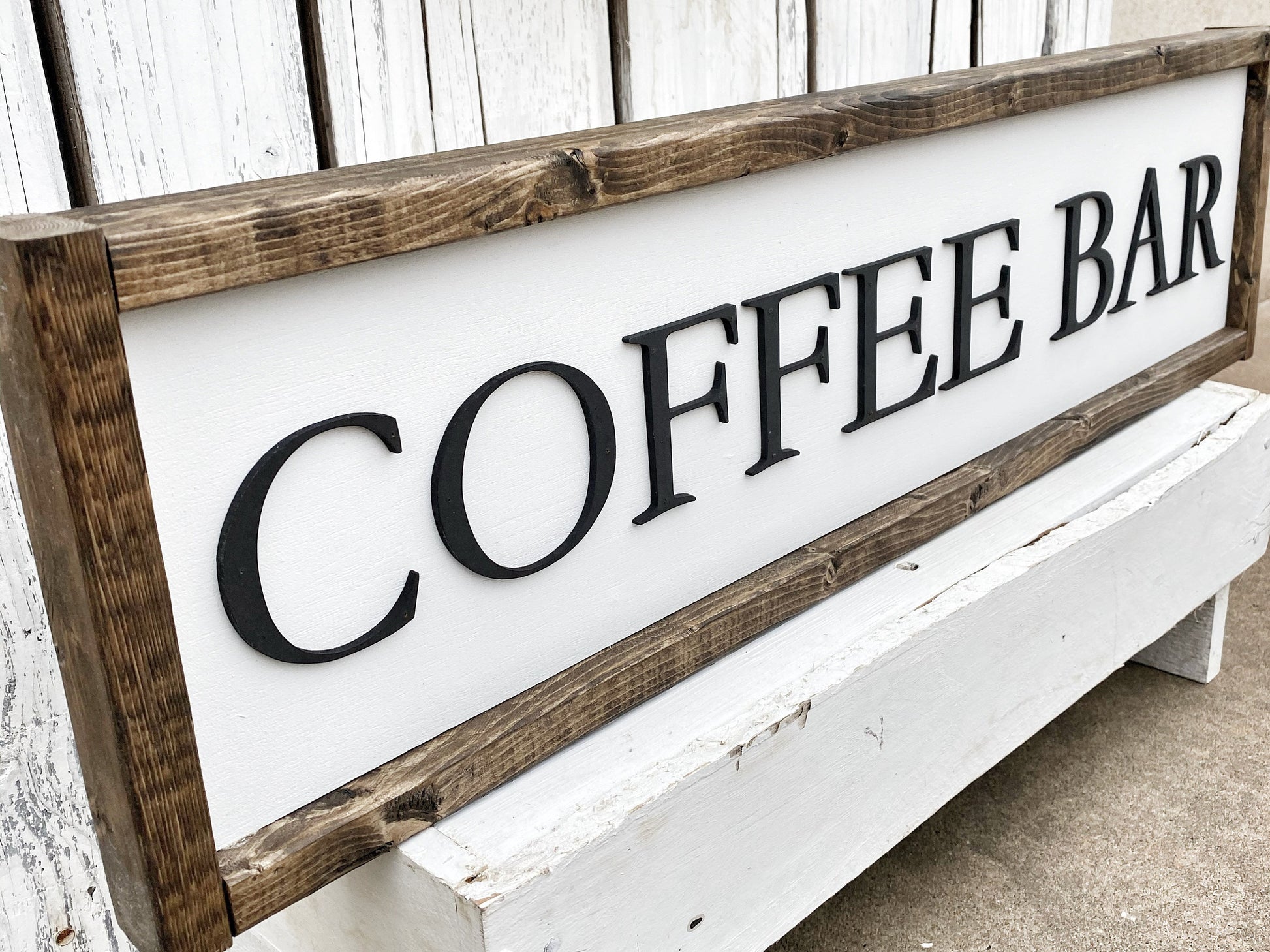 Coffee Bar Sign, 3D Cutout Word Sign, Kitchen Sign, Laser Cut Sign, Pantry Sign, Farmhouse Kitchen Coffee Sign, Basic Simple Word Sign