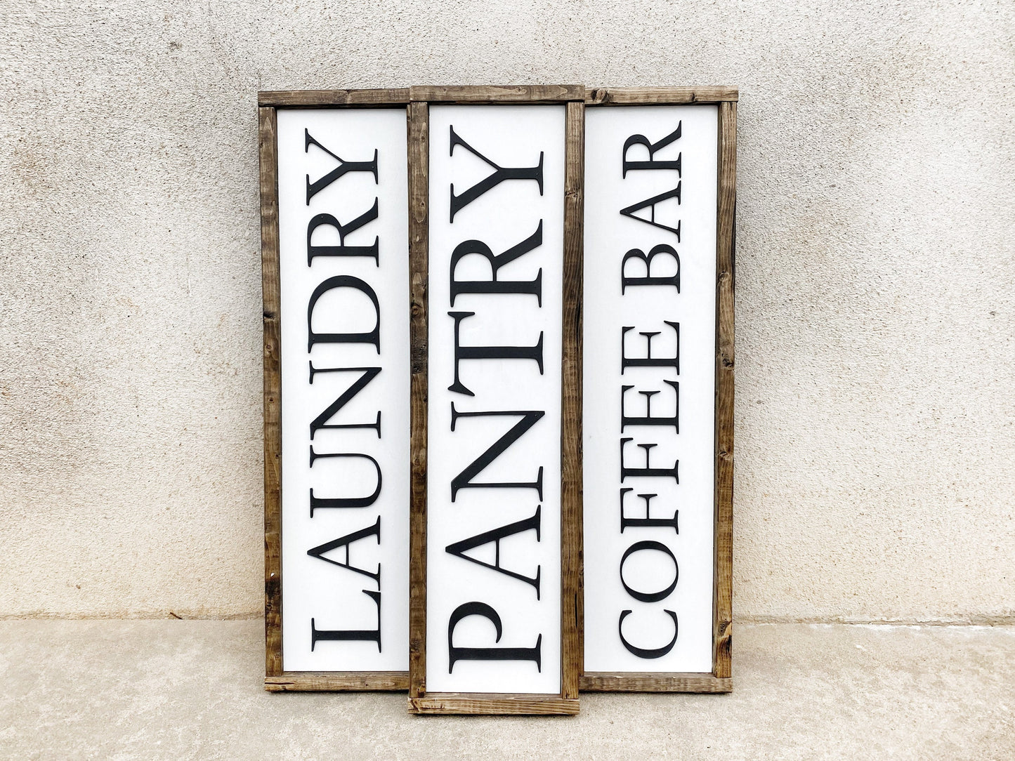 Simple Farmhouse Sign, Rustic Farmhouse Decor, 3D Raised Laser Letter, Simple Lettered Word Sign, Over the Door Accent, Framed Wood Sign