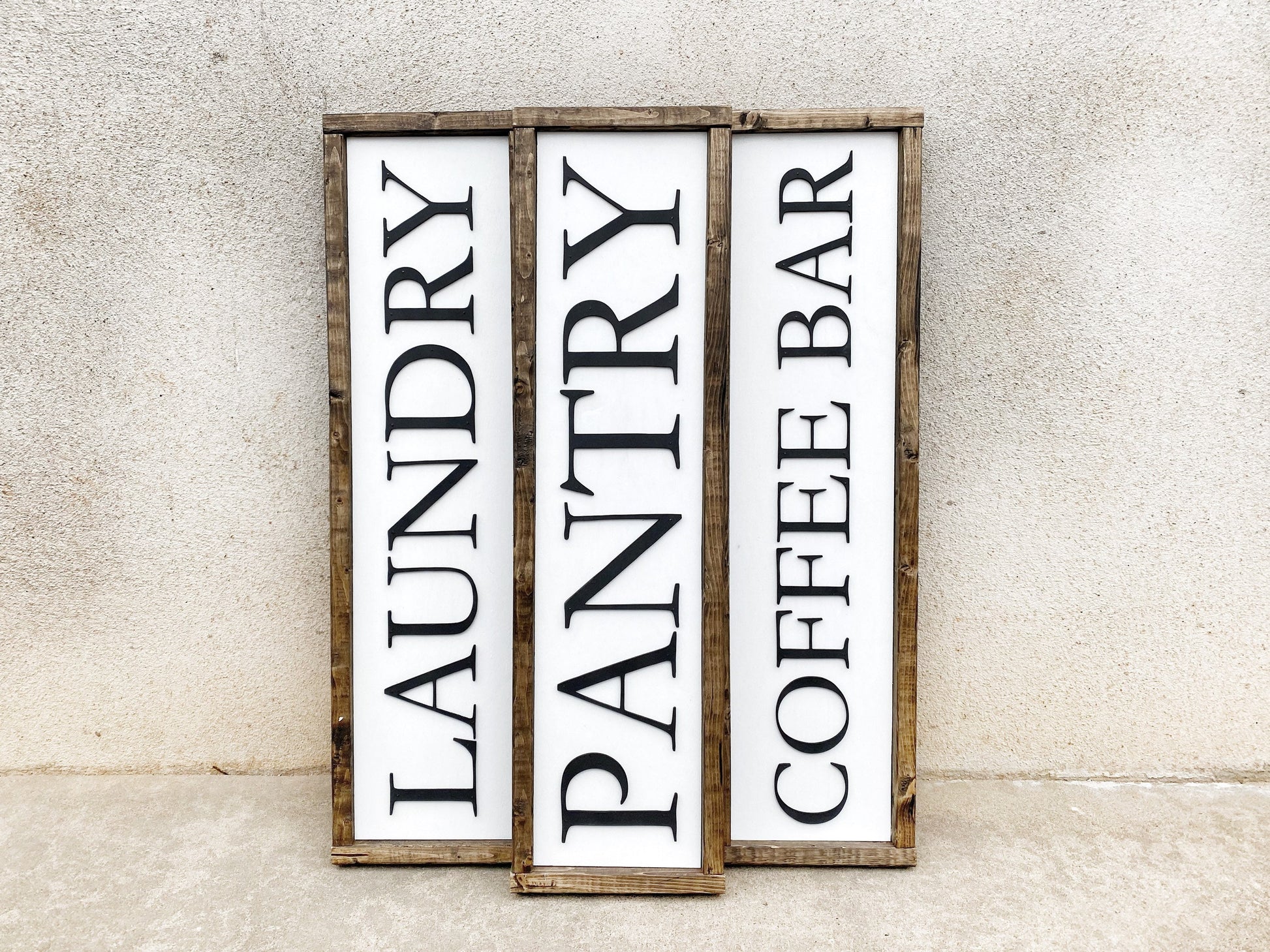 Simple Farmhouse Sign, Rustic Farmhouse Decor, 3D Raised Laser Letter, Simple Lettered Word Sign, Over the Door Accent, Framed Wood Sign