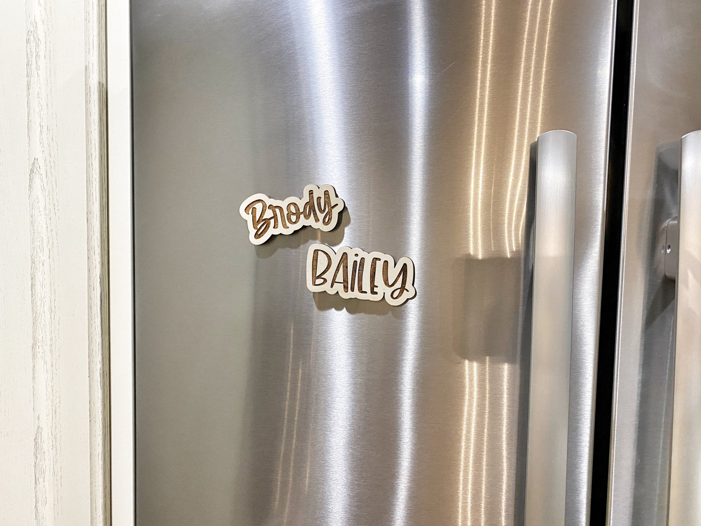 Locker Magnet, Wood Name Tag for Kids, School Bag Tag, Wooden Name Magnet, Look What I Made Artwork Magnet