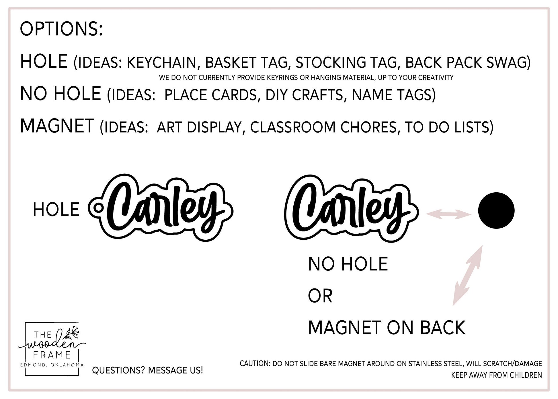 Locker Magnet, Wood Name Tag for Kids, School Bag Tag, Wooden Name Magnet, Look What I Made Artwork Magnet