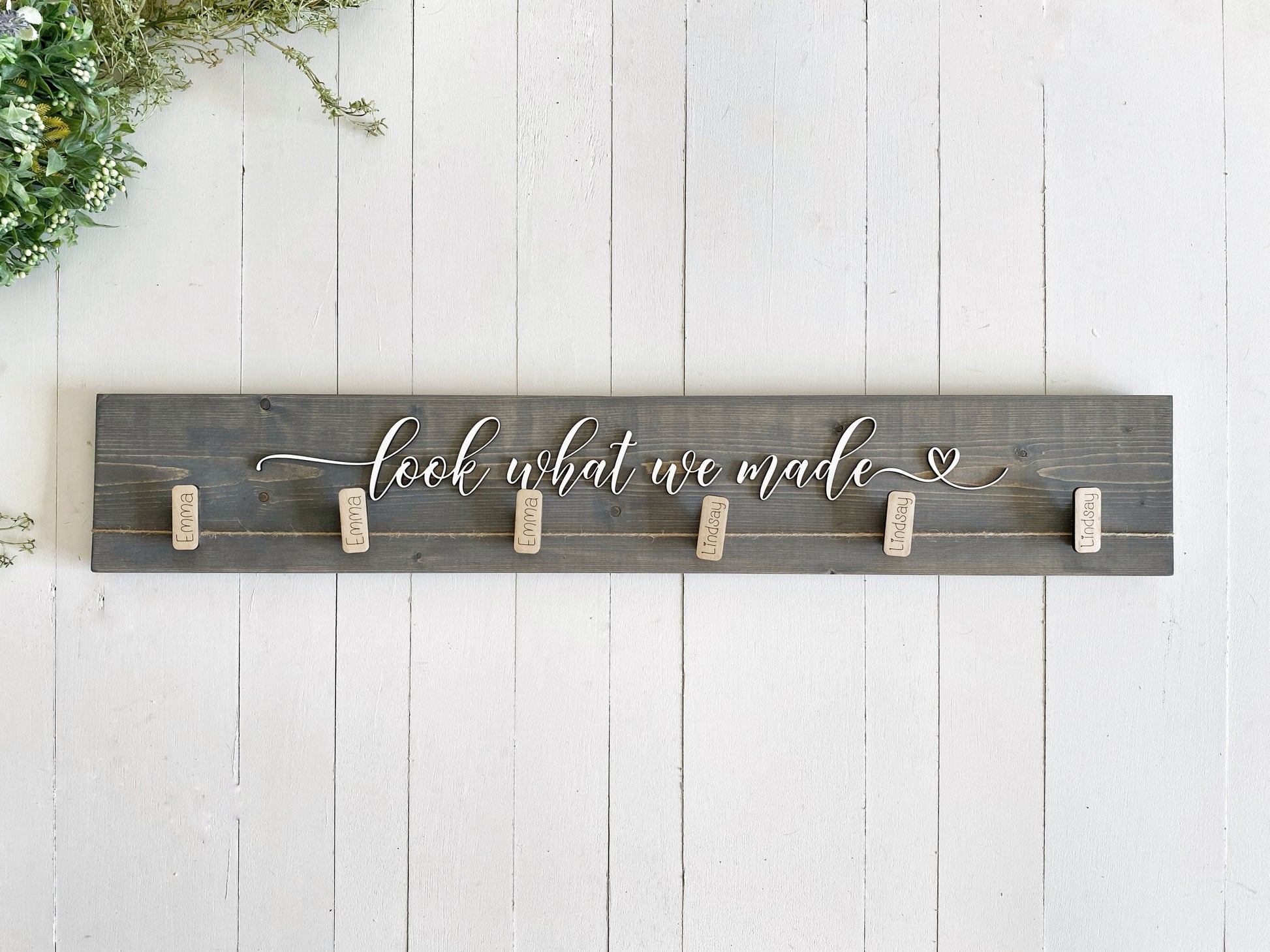 32” Look What I Made Artwork Display Board, Personalized Clips Kids Name, School Work Display Sign, Look What We Made, Vinyl or 3D Lettering