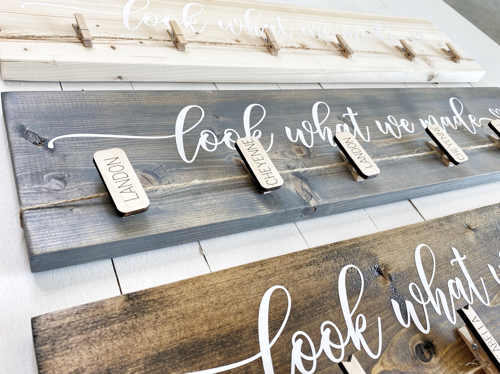 32” Look What I Made Artwork Display Board, Personalized Clips Kids Name, School Work Display Sign, Look What We Made, Vinyl or 3D Lettering