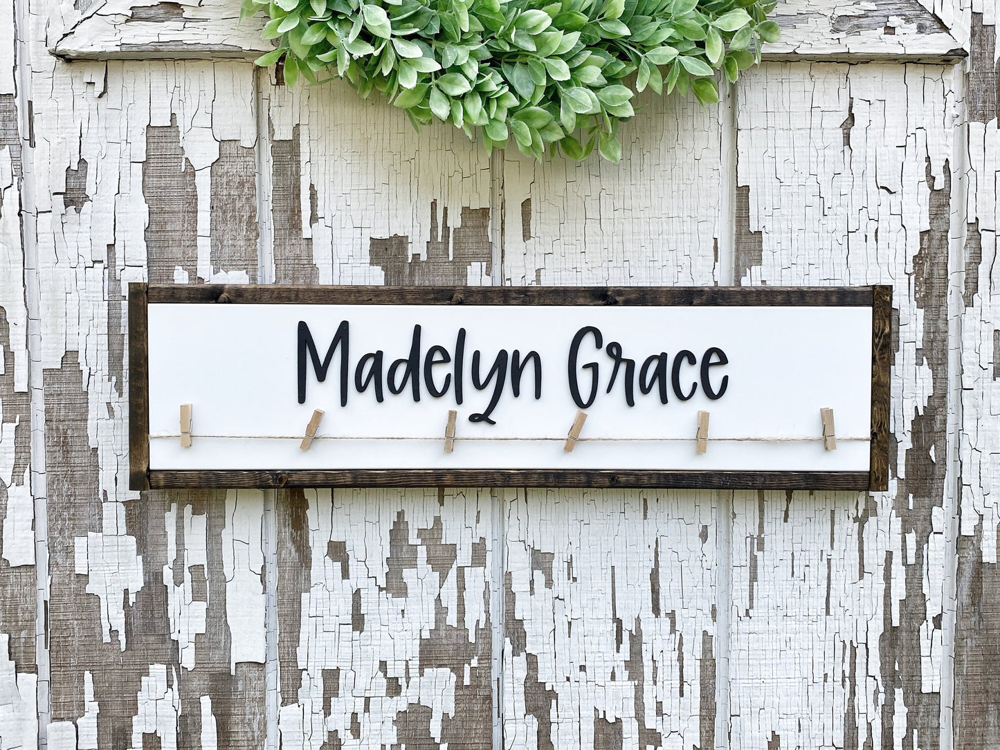 Name Sign, Look What I Made Sign with Personalized Clips for Children's Artwork, 3D Laser Cut Design