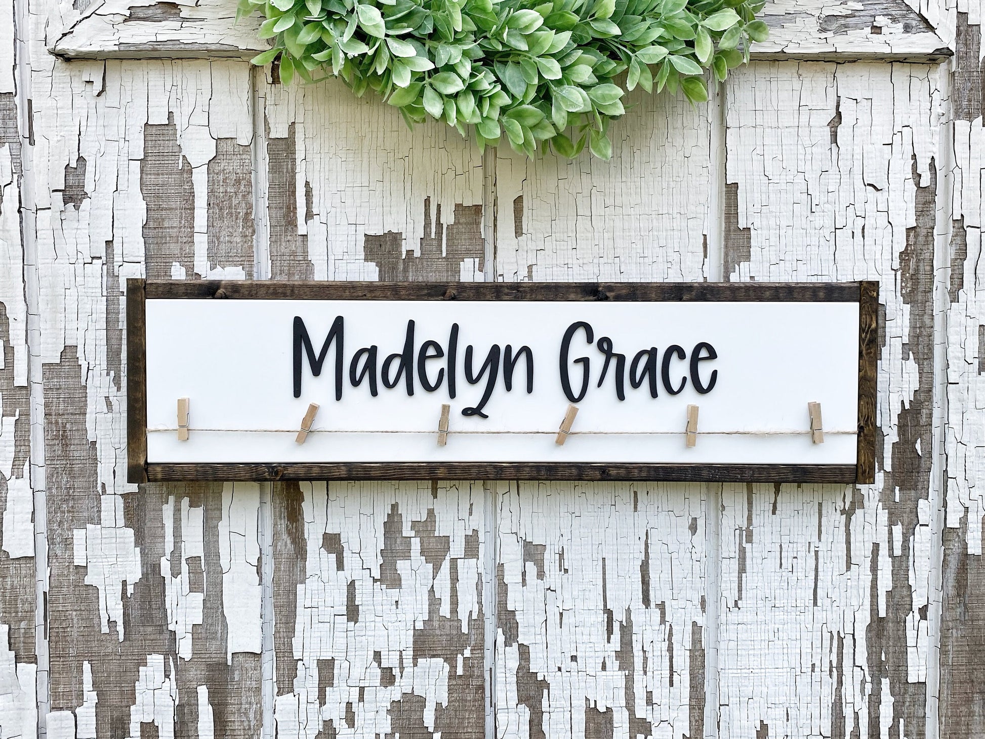 Name Sign, Look What I Made Sign with Personalized Clips for Children's Artwork, 3D Laser Cut Design