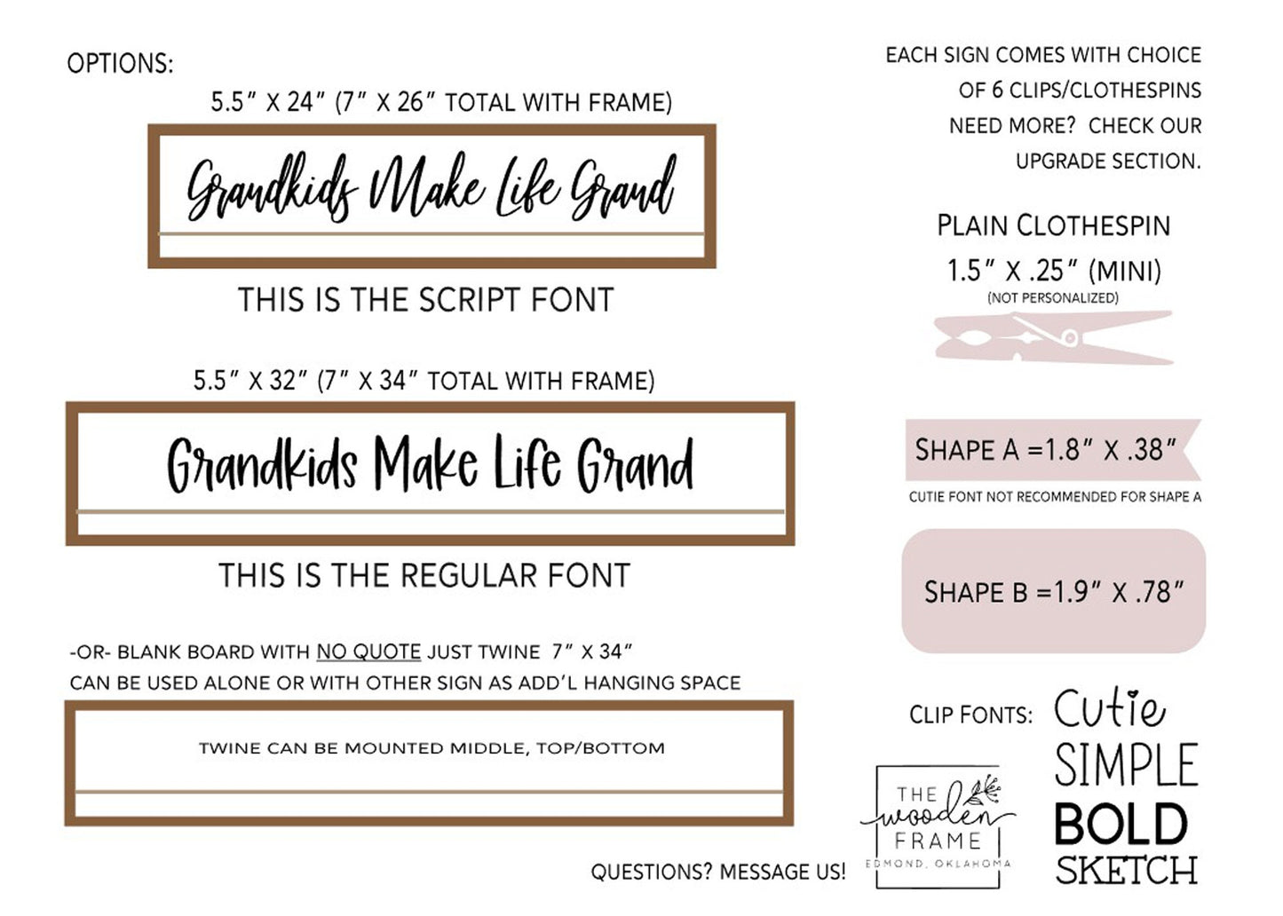 Grandkids Make Life Grand, Kids Artwork Display for Grandparents, Personalized Clips, Grandchildren Photo Board, Brag Board