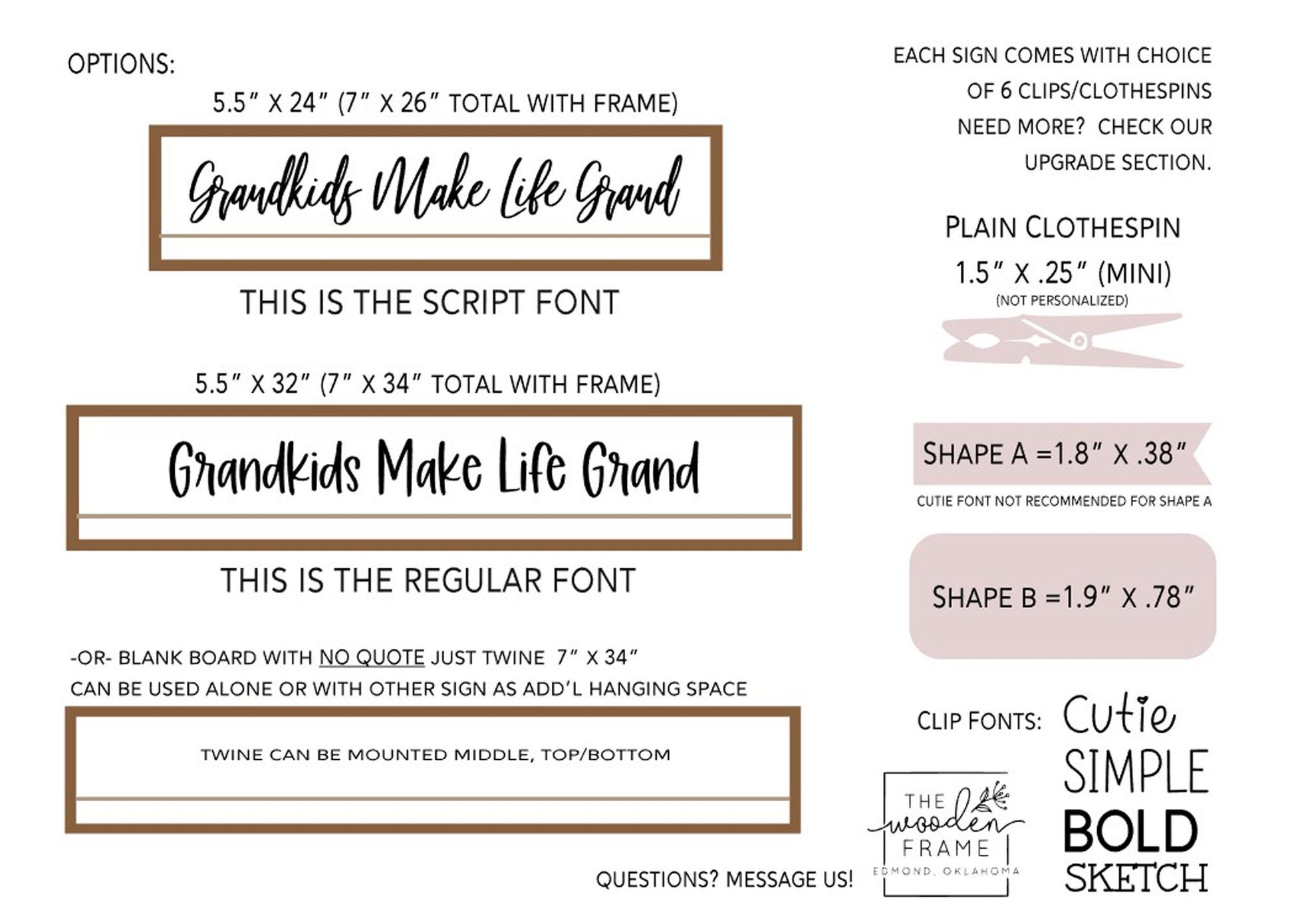 Grandkids Make Life Grand, Kids Artwork Display for Grandparents, Personalized Clips, Grandchildren Photo Board, Brag Board