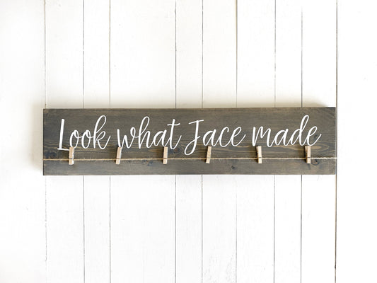Look What I Made Sign Personalized with Name, Playroom Art Display, Vinyl or 3D Lettering, Back to School Picture Display Wall