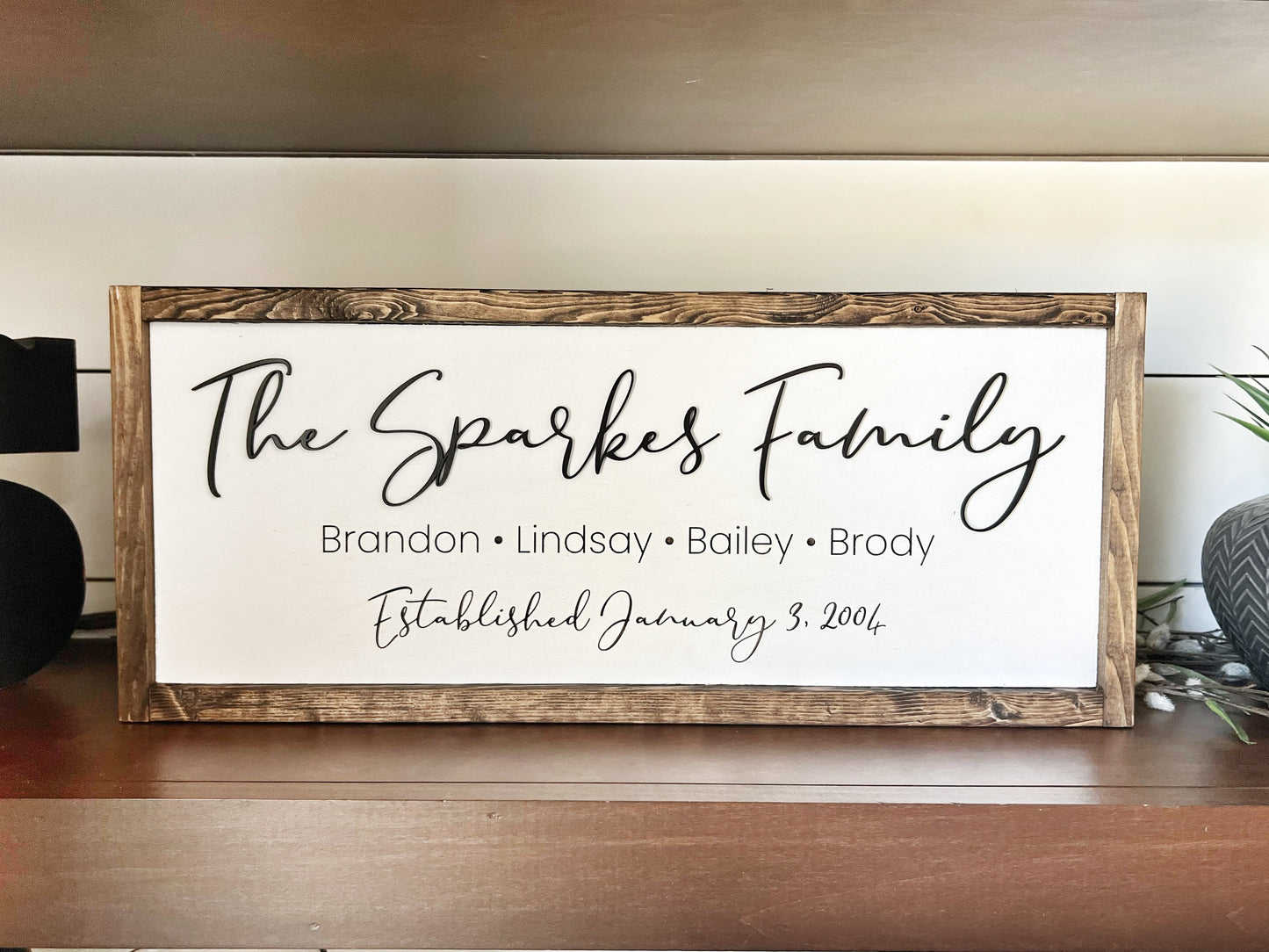The Perfect Blend Family Sign Personalized with First Names, Last Names & Established Date