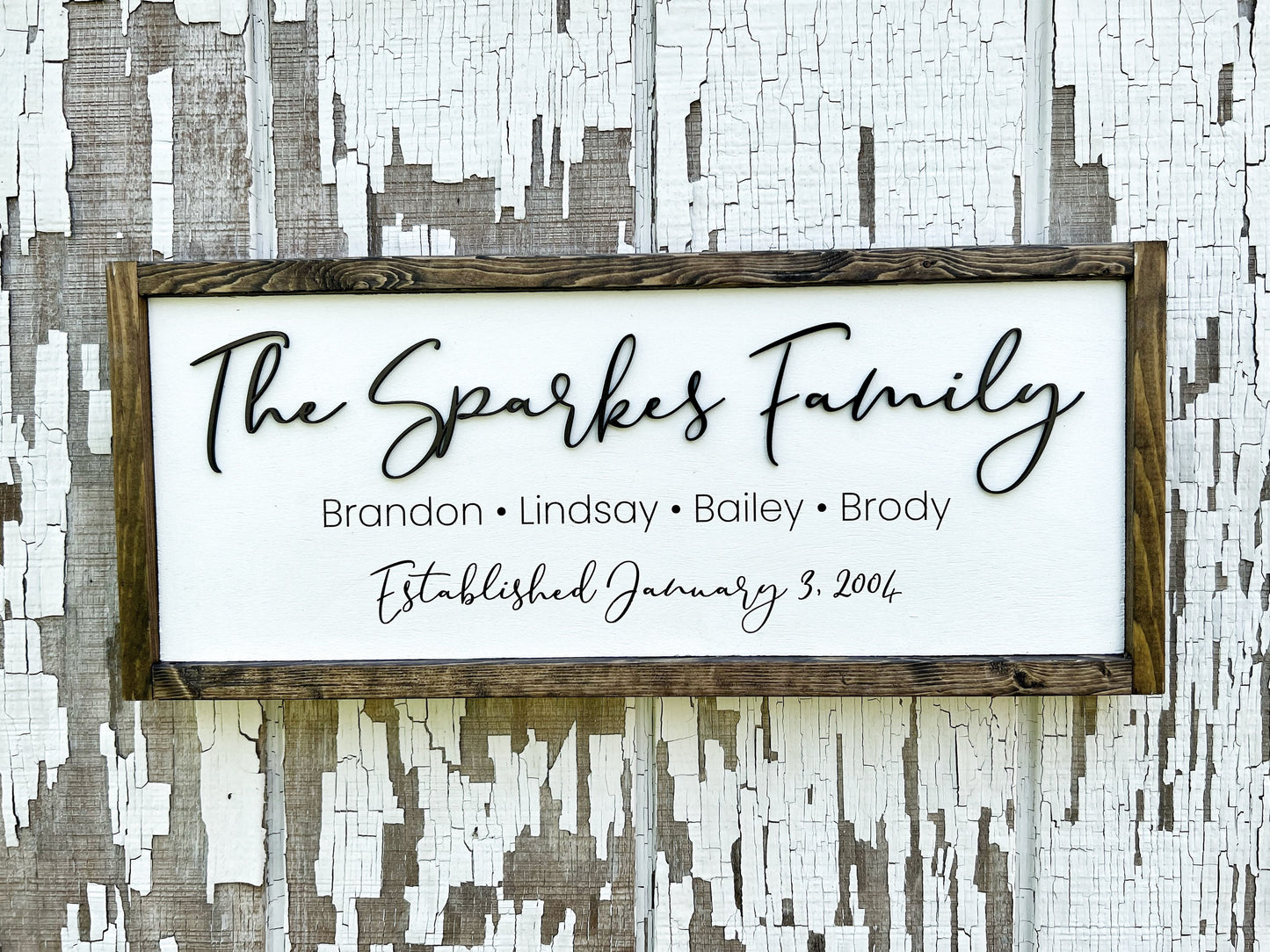 The Perfect Blend Family Sign Personalized with First Names, Last Names & Established Date